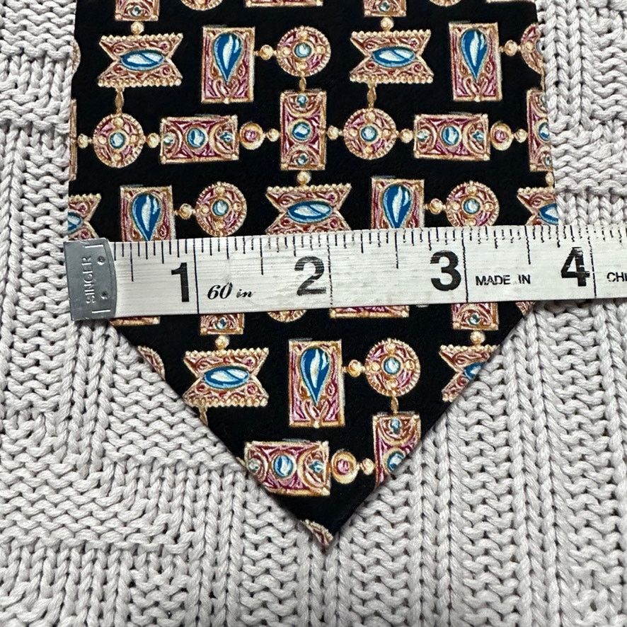 Vintage Vintage Met Art Museum black novelty print silk tie Size ONE SIZE - 5 Thumbnail