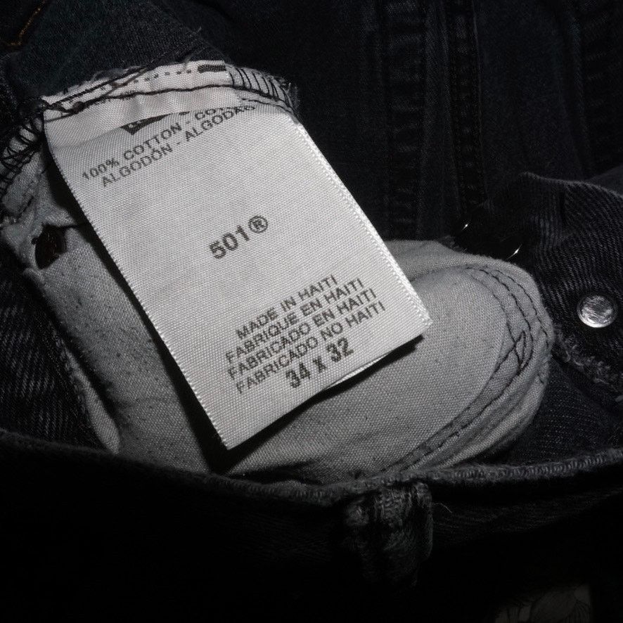 Levi's 34x32 - Vintage Y2K Levi’s 501 wash faded black denim jeans Size US 34 / EU 50 - 3 Thumbnail