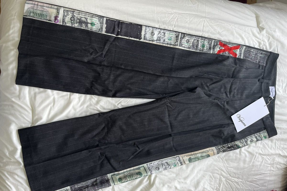 Vaquera Vaquera Dollar Print Trousers Size 29" - 2 Thumbnail