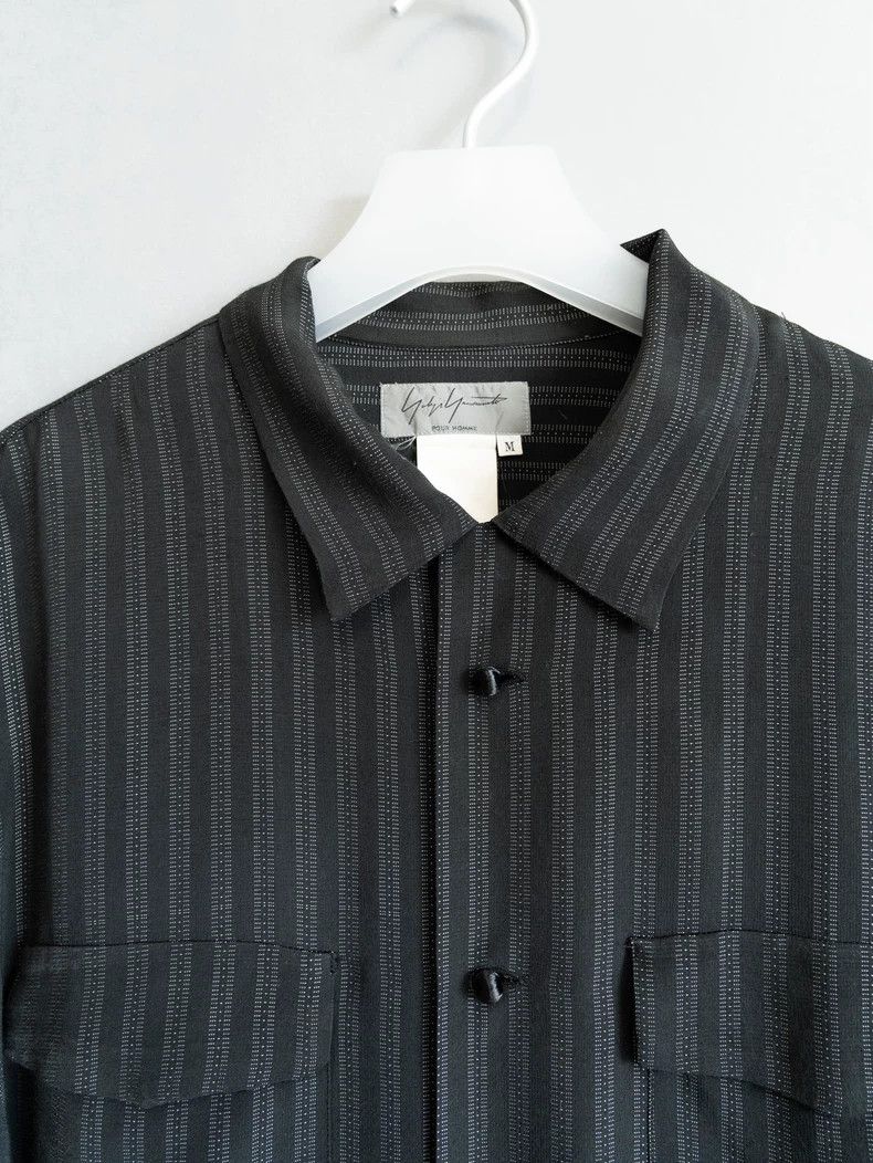 Yohji Yamamoto Yohji Yamamoto 91AW Cloth Buckle Stripe Shirt Size US M / EU 48-50 / 2 - 6 Thumbnail
