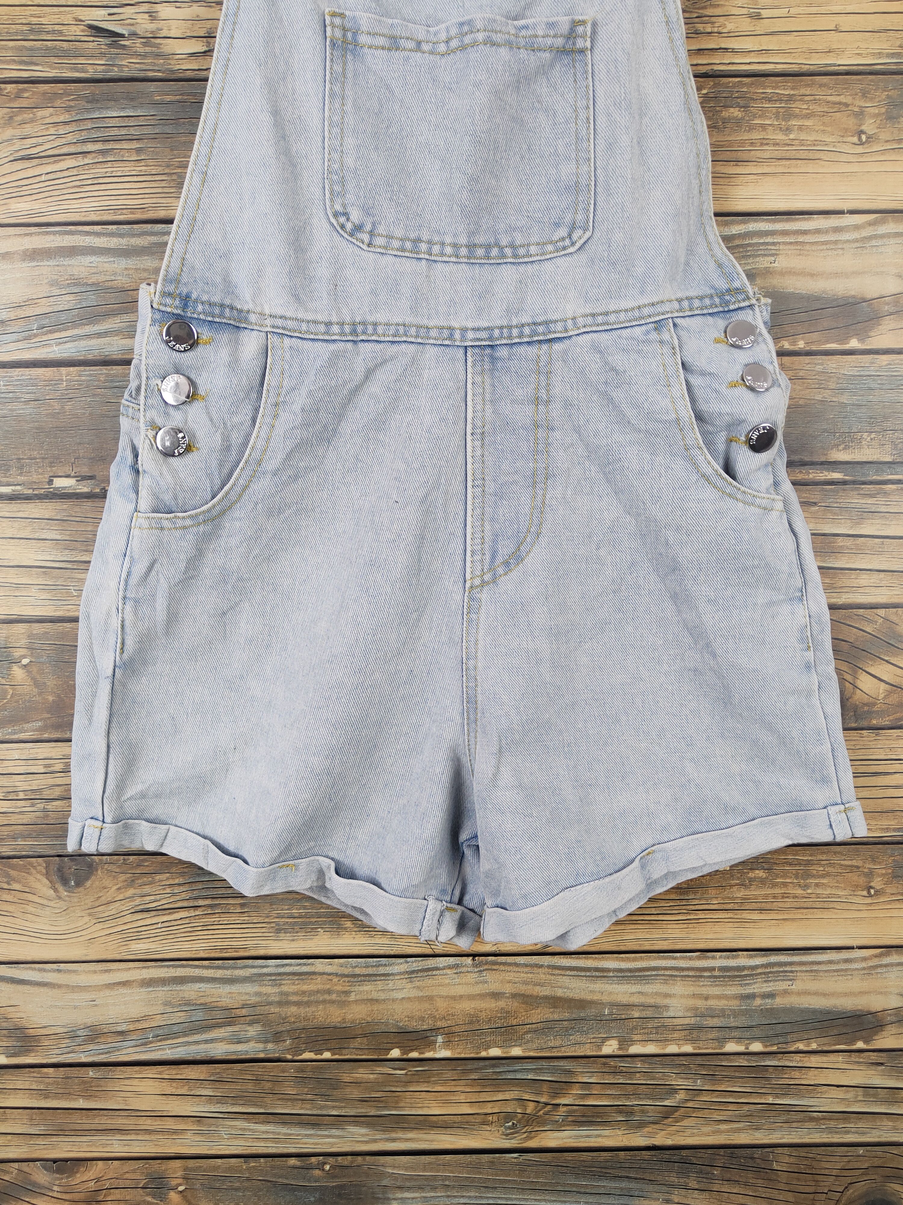 Japanese Brand × Vintage Yishanfushi Light Blue Denim Shortall Jumpsuits Size 28" / US 6 / IT 42 - 5 Thumbnail