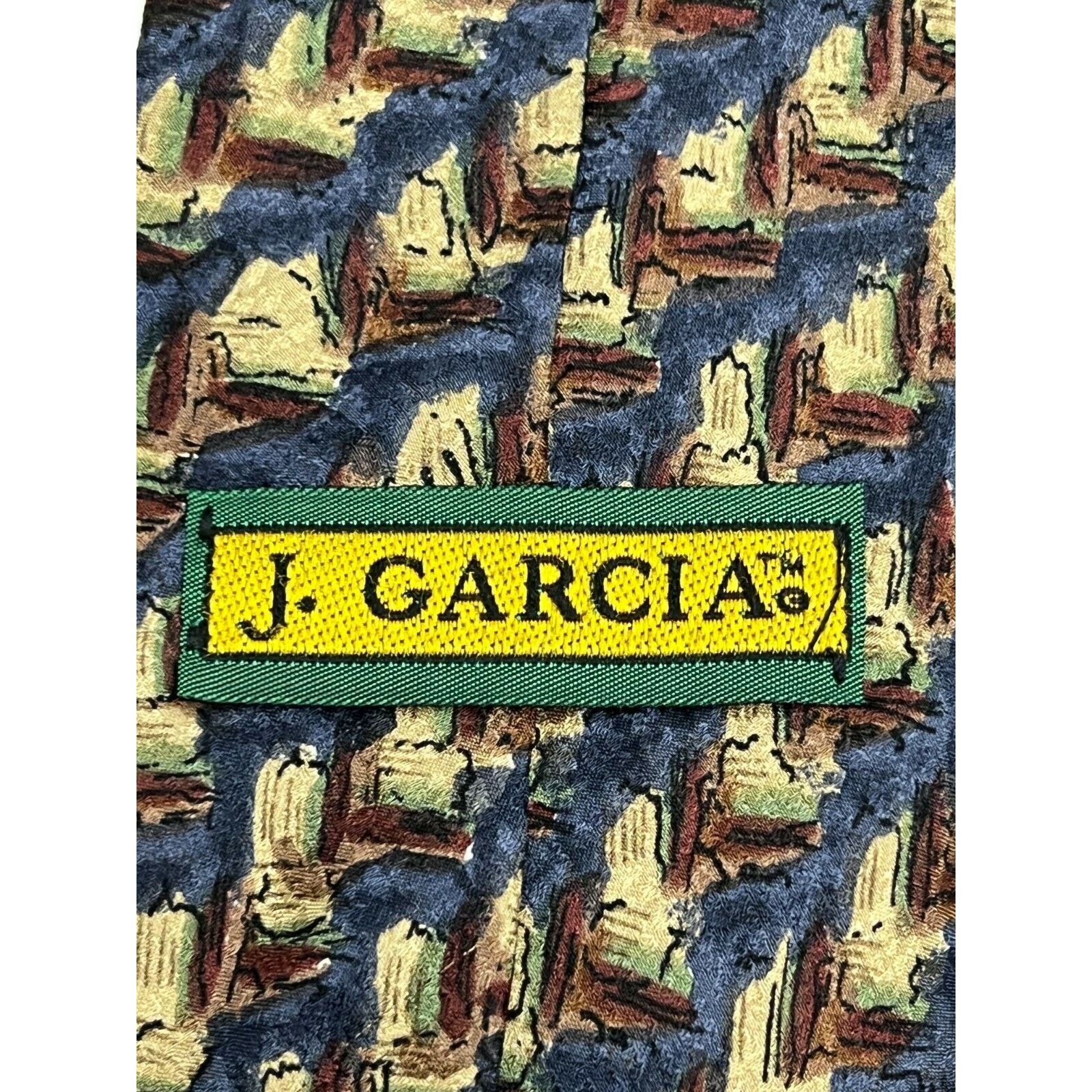 Other Jerry J Garcia Blue Classic Striped 100% Silk Necktie Tie Size ONE SIZE - 3 Thumbnail