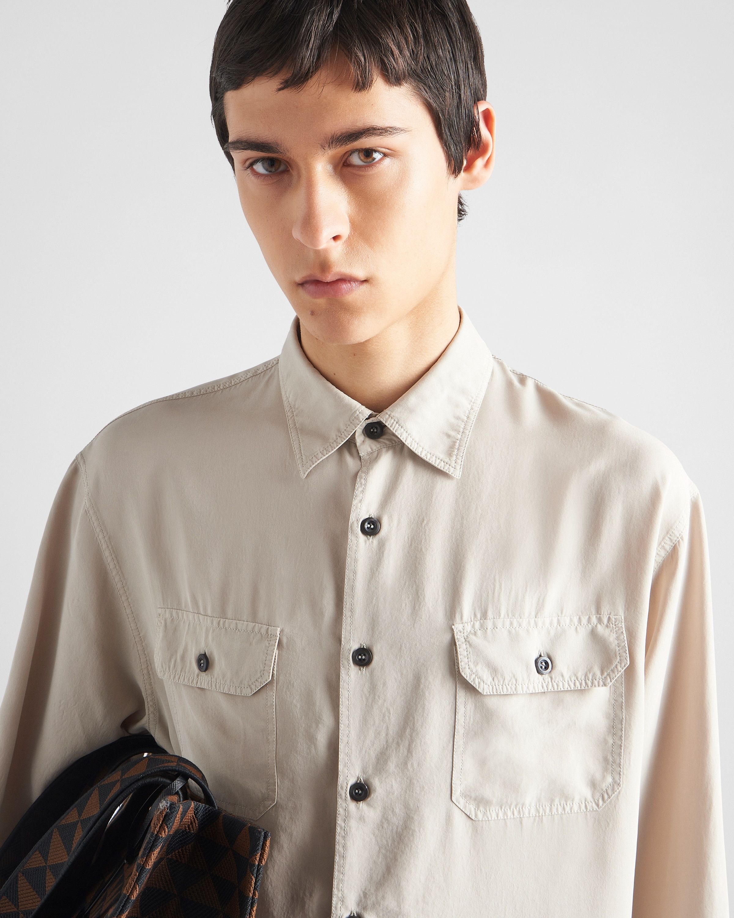 Prada o1bcso1str1025 Silk Shirt in Ivory Size US S / EU 44-46 / 1 - 5 Thumbnail