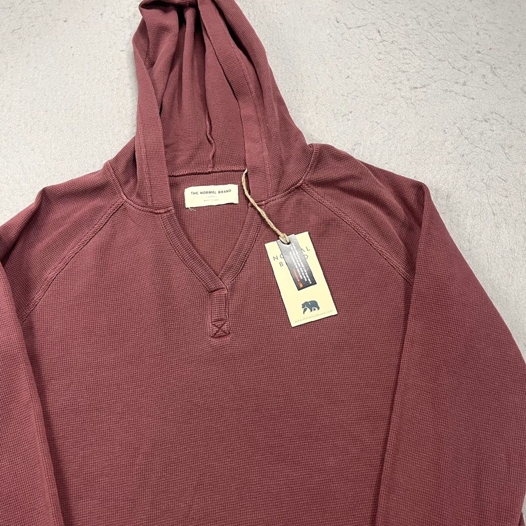 J Brand VINTAGE The Normal Brand Hoodie Mens Small Red Thermal Popover Cotton NWT Size US S / EU 44-46 / 1 - 3 Thumbnail