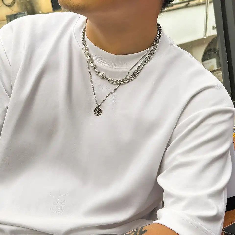 Jewelry Vintage Imitation Pearl Cuban Chain Choker Necklace Size ONE SIZE - 2 Thumbnail