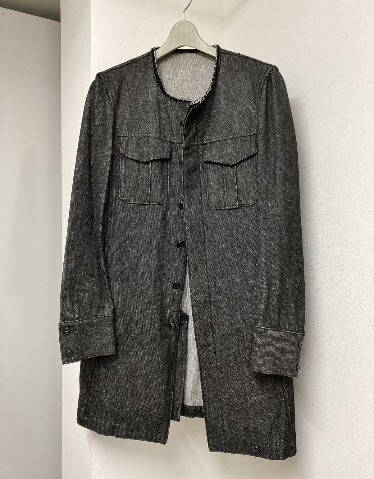 Attachment × Japanese Brand ATTACHMENT KAZUYUKI KUMAGAI wool/rayon denim cutoff coat Size US M / EU 48-50 / 2 - 4 Thumbnail
