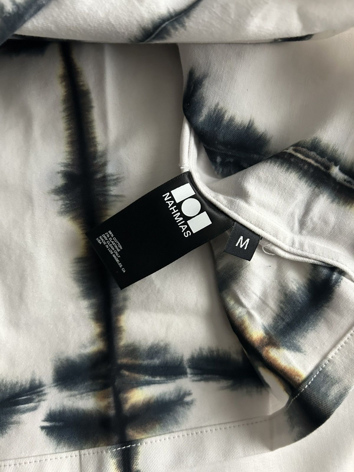 Nahmias Nahmias White Tie Dye Print Shirt All Over AOP Short Sleeve Size US M / EU 48-50 / 2 - 6 Thumbnail