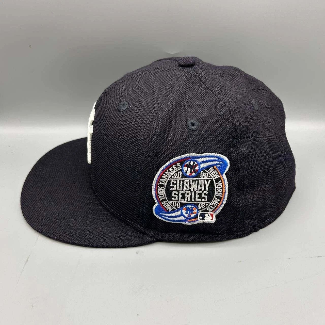 New Era New York Yankees Hat Men 7 5/8 Navy MLB Fitted Cap Wool Size ONE SIZE - 7 Thumbnail