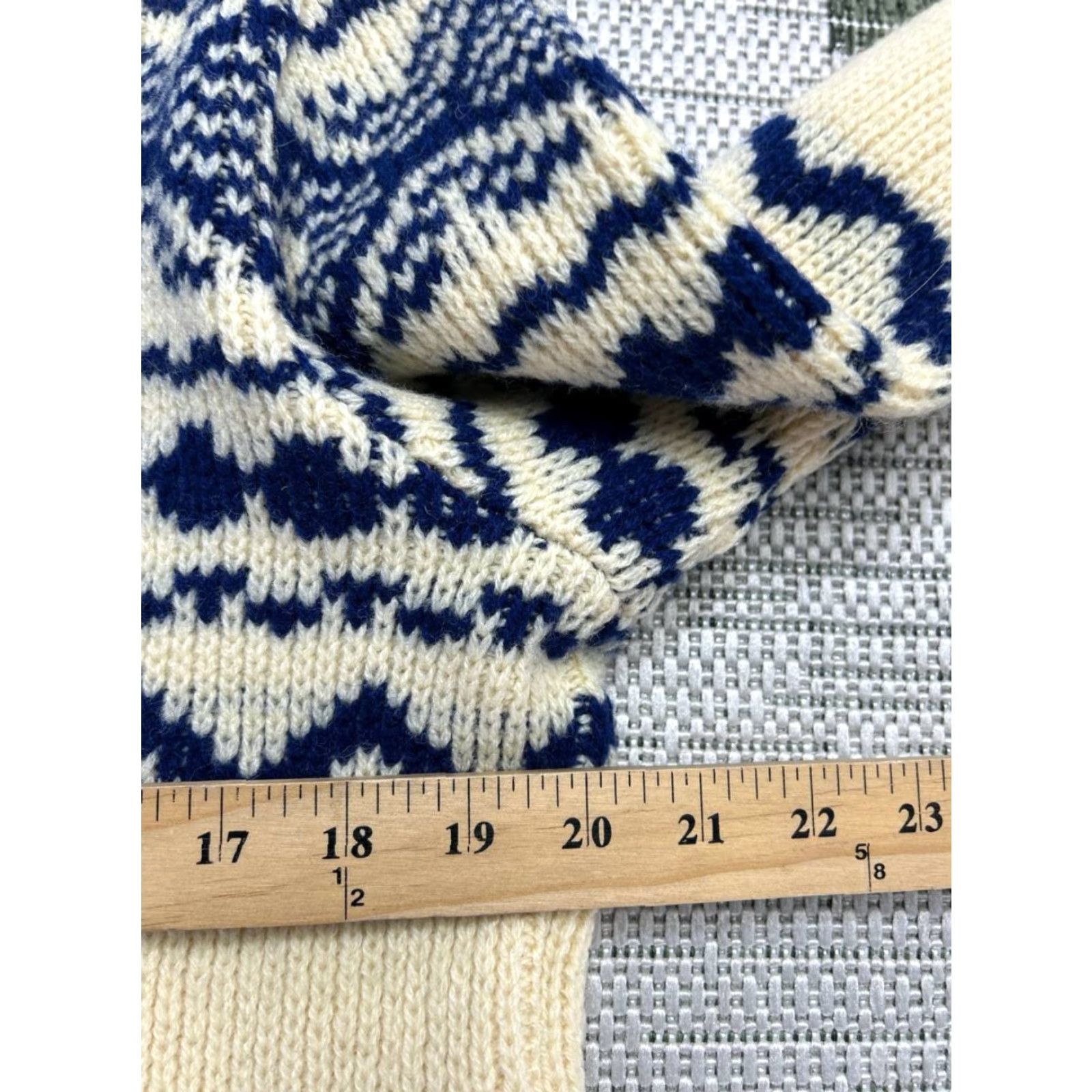 Vintage Vtg Fur Edeltraud Sweater Womens Large Yellow Blue Wool Knit Cardigan Size L / US 10 / IT 46 - 6 Thumbnail