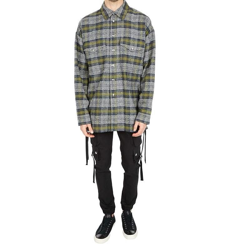 Faith Connexion Faith Connexion** **Gray Laced Tweed Oversized Shirt Jacket Size US XS / EU 42 / 0 - 3 Thumbnail