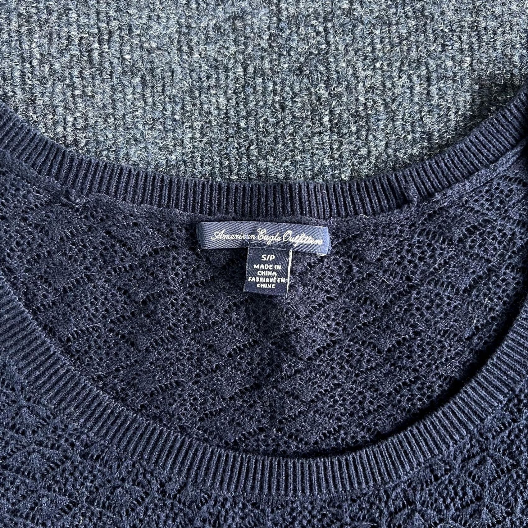 American Eagle Outfitters American Eagle Outfitters Womens Small Blue Fit & Flare 3/4 Sleeve Sweater Dress Size S / US 4 / IT 40 - 2 Thumbnail