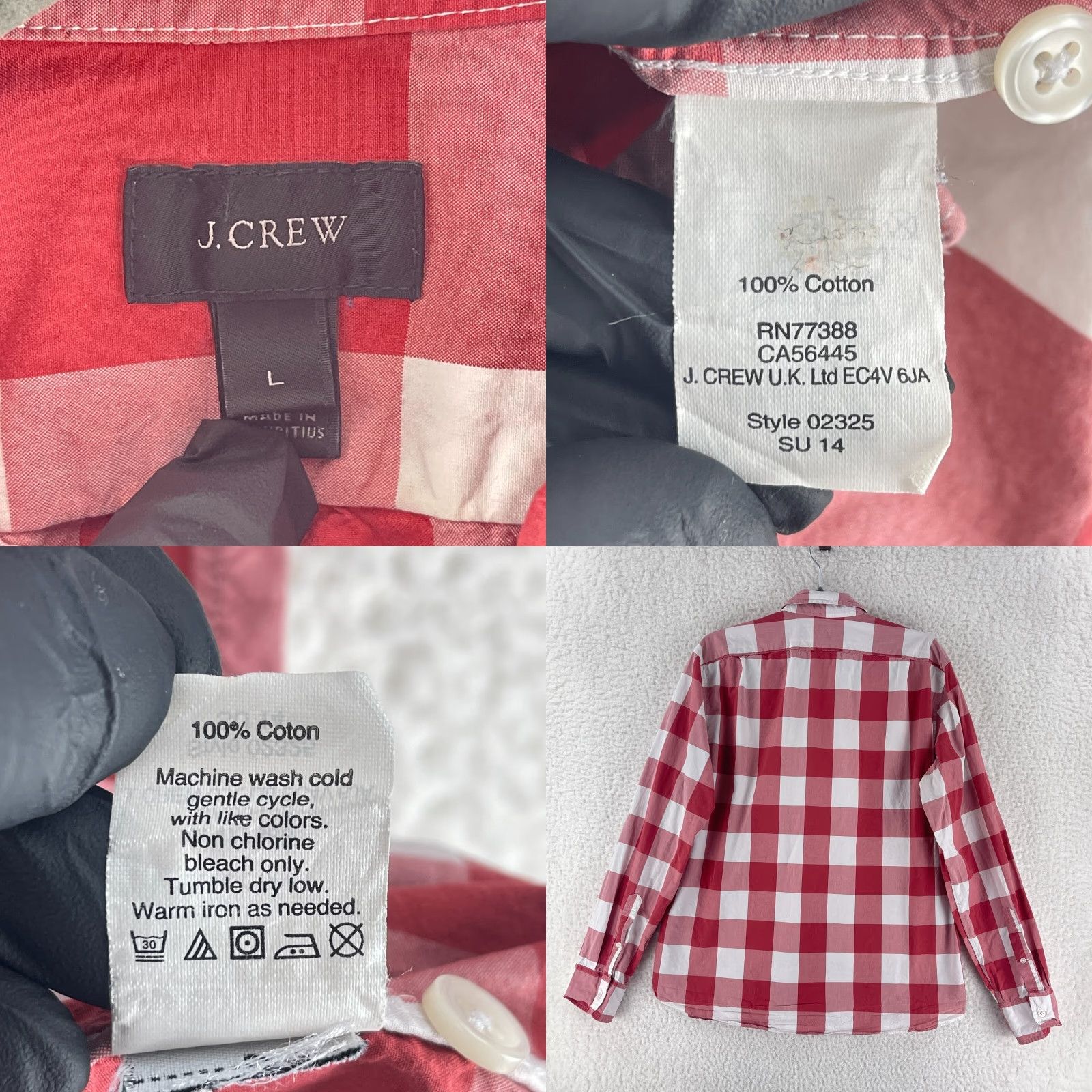 J.Crew J. Crew Button-Up Shirt Men Large Red Plaid Print Long Sleeve 100% Cotton Casual Size US L / EU 52-54 / 3 - 8 Thumbnail
