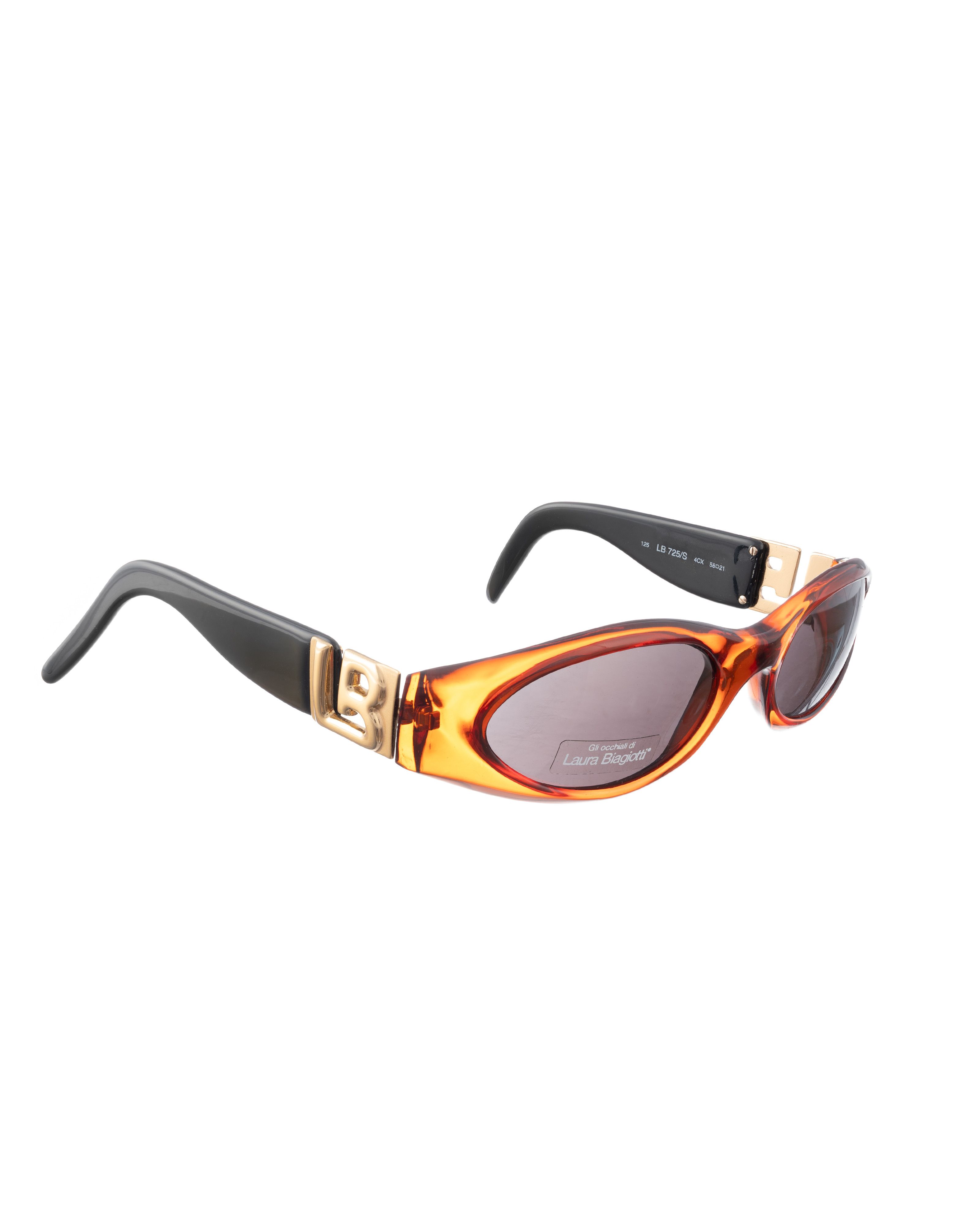 Laura Biagiotti Laura Biagiotti '90s Transparent Orange & Black Sunglasses Size ONE SIZE - 3 Thumbnail