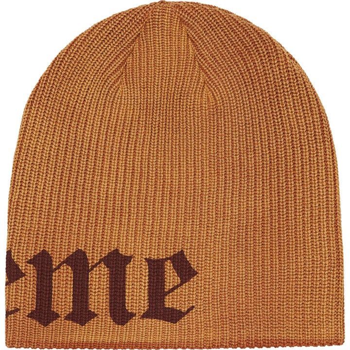 帽子 Supreme Old English Printed Beanie Tan Supreme Old English Printed Beanie (SS25) - $40