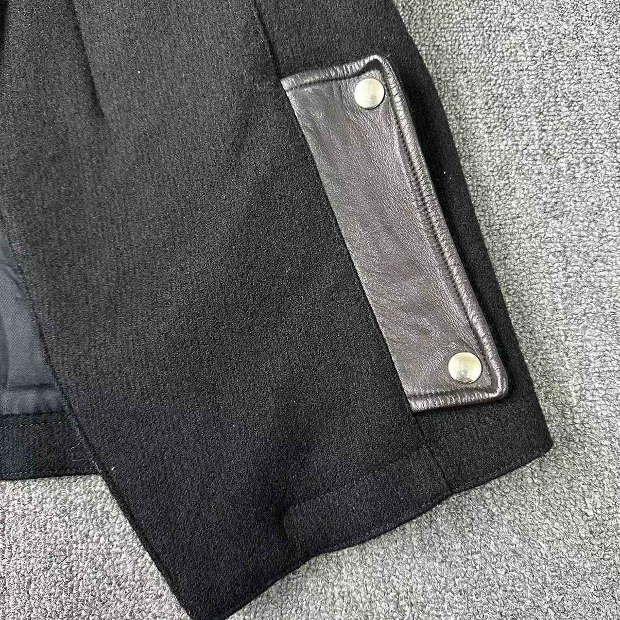 Yves Saint Laurent YSL Dark Black Wool Leather Vest 50 99 New Size US M / EU 48-50 / 2 - 4 Thumbnail