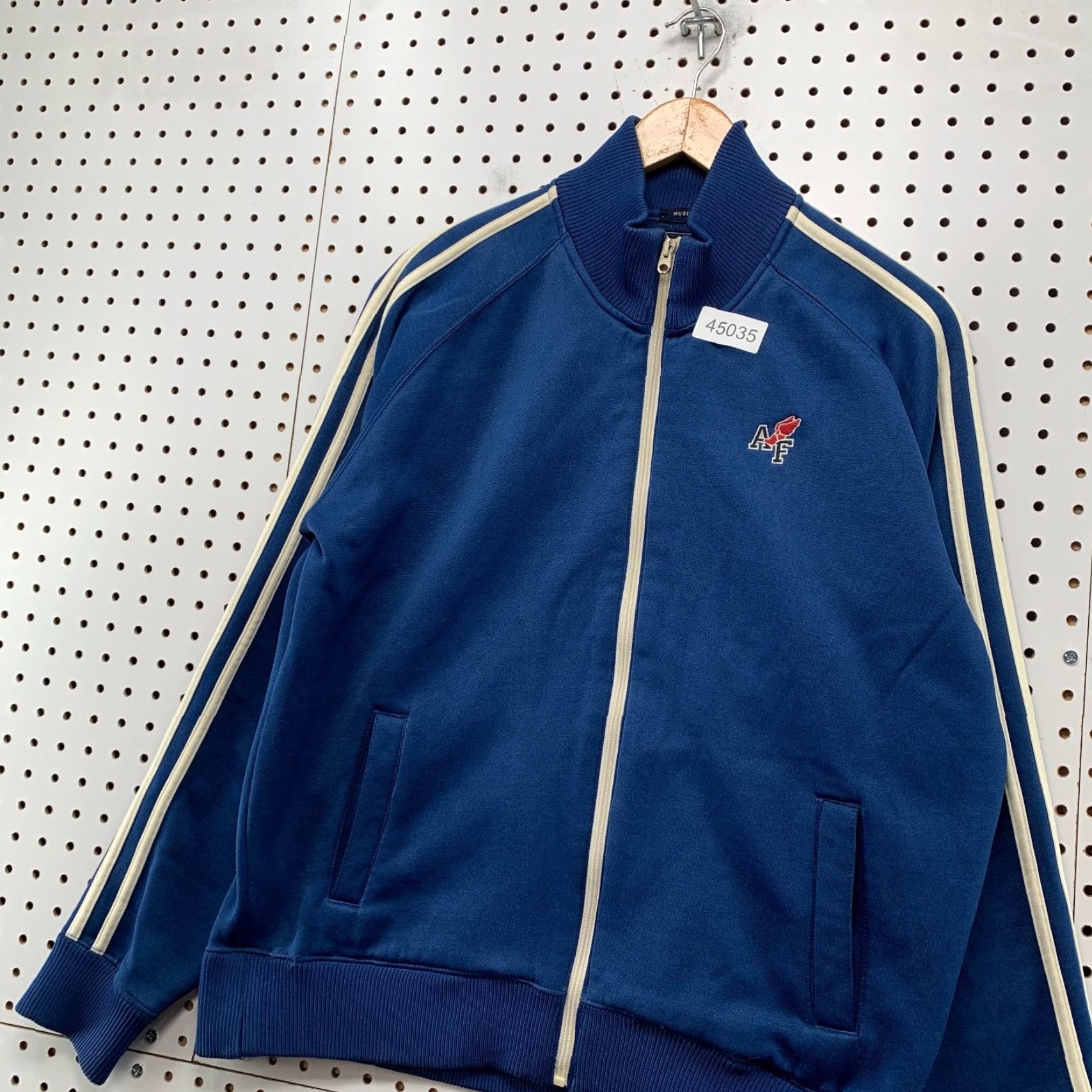 Abercrombie & Fitch VINTAGE Abercrombie & Fitch Track Jacket Mens Large Blue Muscle Wing Foot Logo Jacket Size US L / EU 52-54 / 3 - 4 Thumbnail