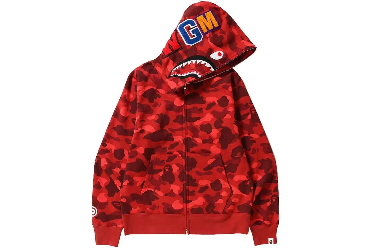 Bape BAPE Color Camo Shark Full Zip Hoodie Red Size US XXL / EU 58 / 5 - 2 Thumbnail