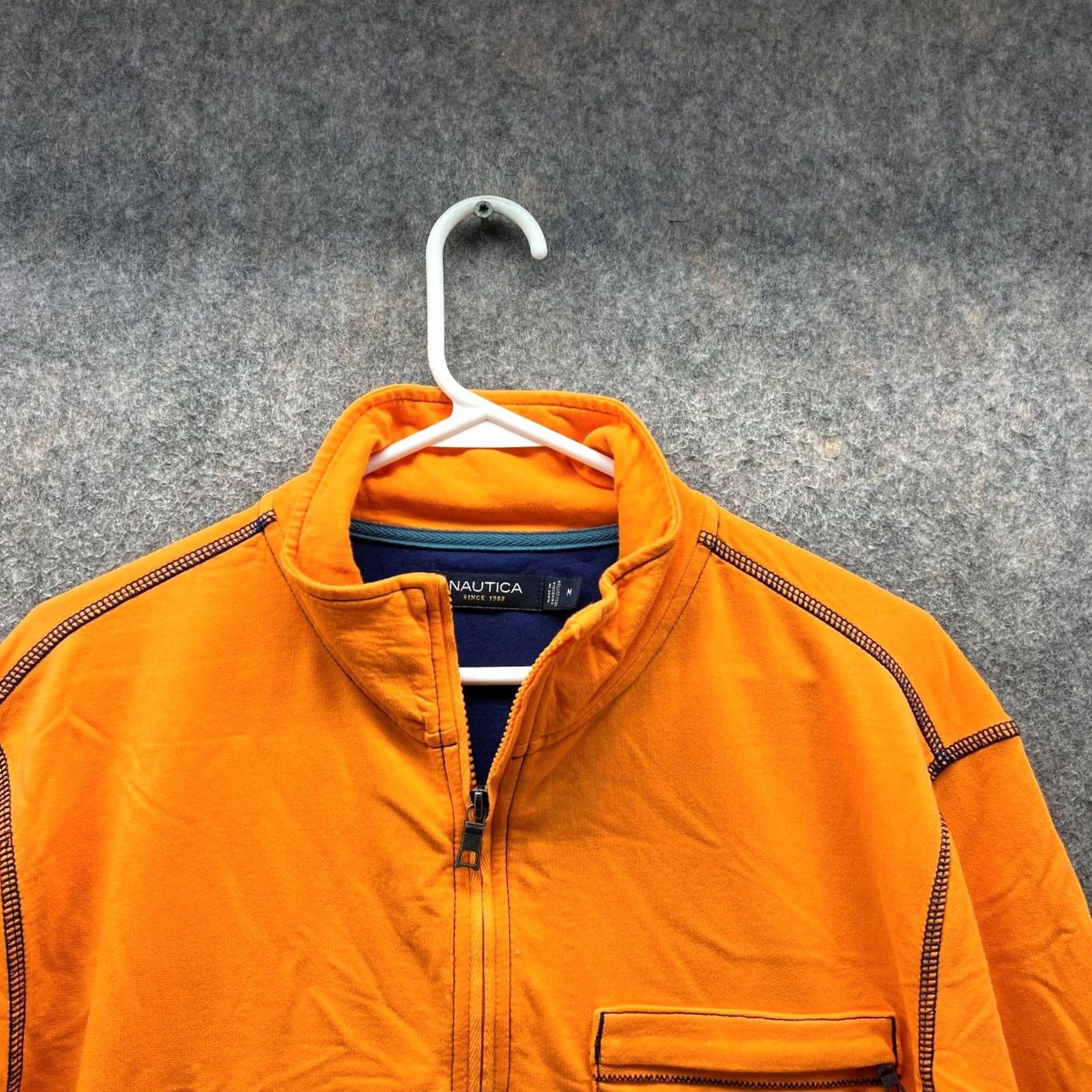 Nautica VINTAGE Nautica Sweater Mens Medium Adult Orange Fleece Half Zip Pullover Pocket Logo Reversible Size US M / EU 48-50 / 2 - 6 Thumbnail
