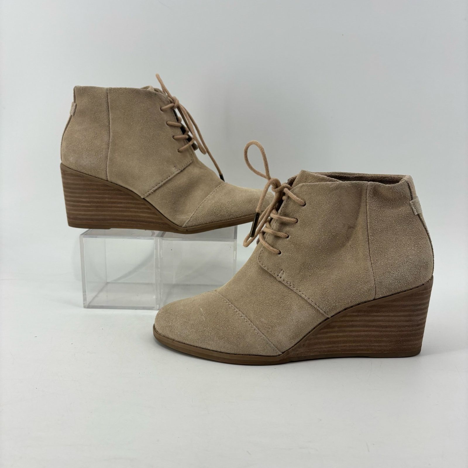 Toms Toms Hyde Suede Womens Size 6.5 Tan Wedge Bootie Ankle Boot Size US 6.5 / IT 36.5 - 5 Thumbnail
