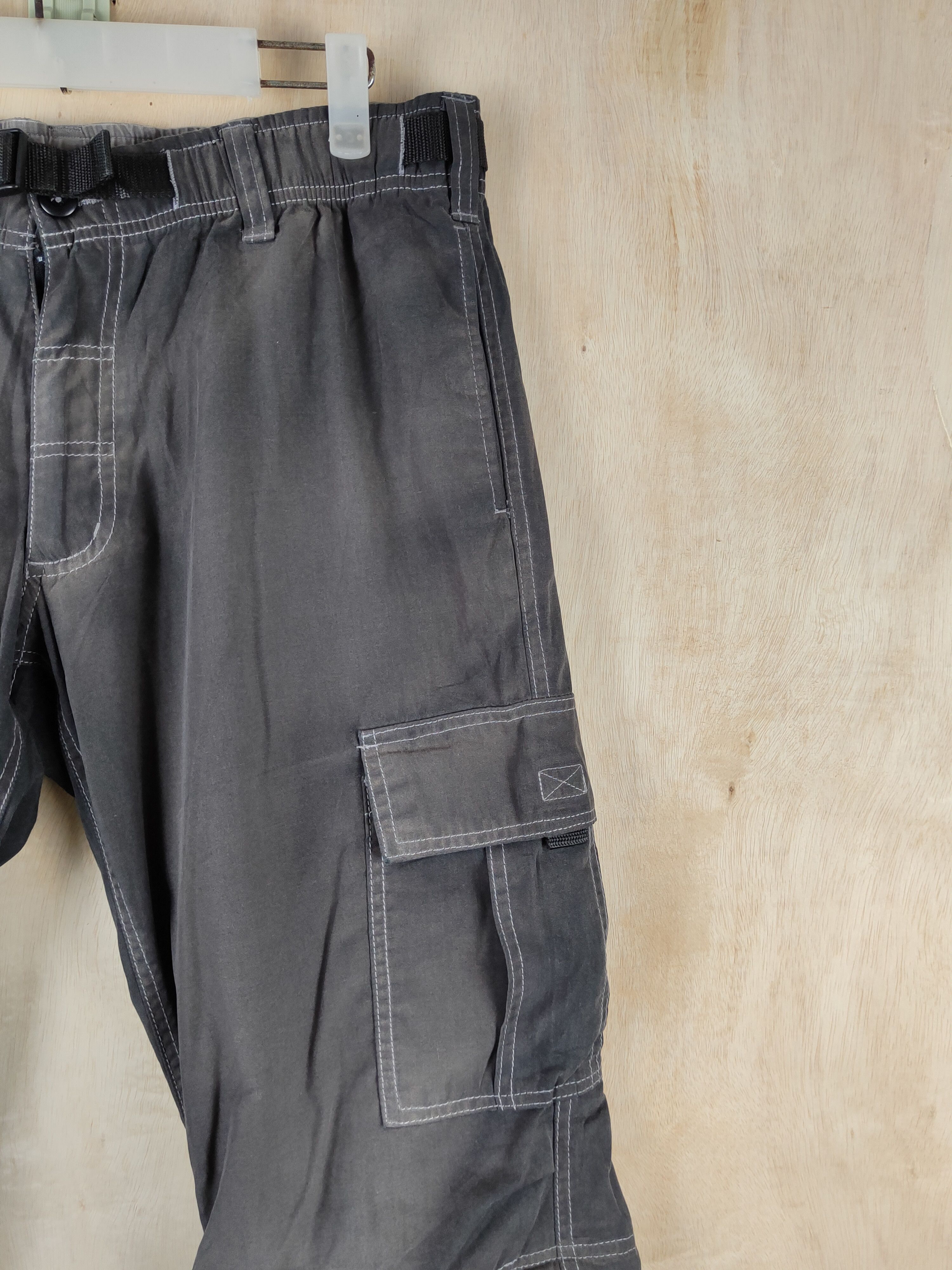Japanese Brand Japanese Brand Black Faded Multipocket Cargo Pants #S2504 Size US 33 - 6 Thumbnail