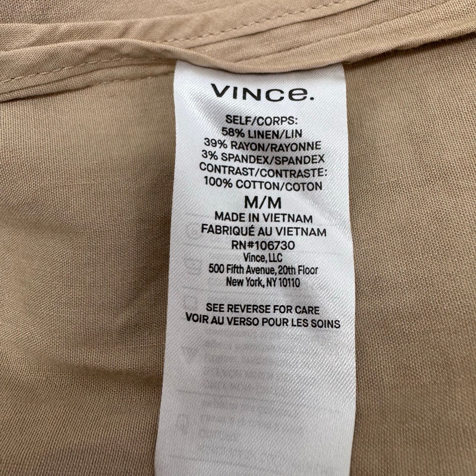 Vince VINCE Drapey Linen Blend Jacket sz M Oat Neutral Safari Size M / US 6-8 / IT 42-44 - 8 Thumbnail