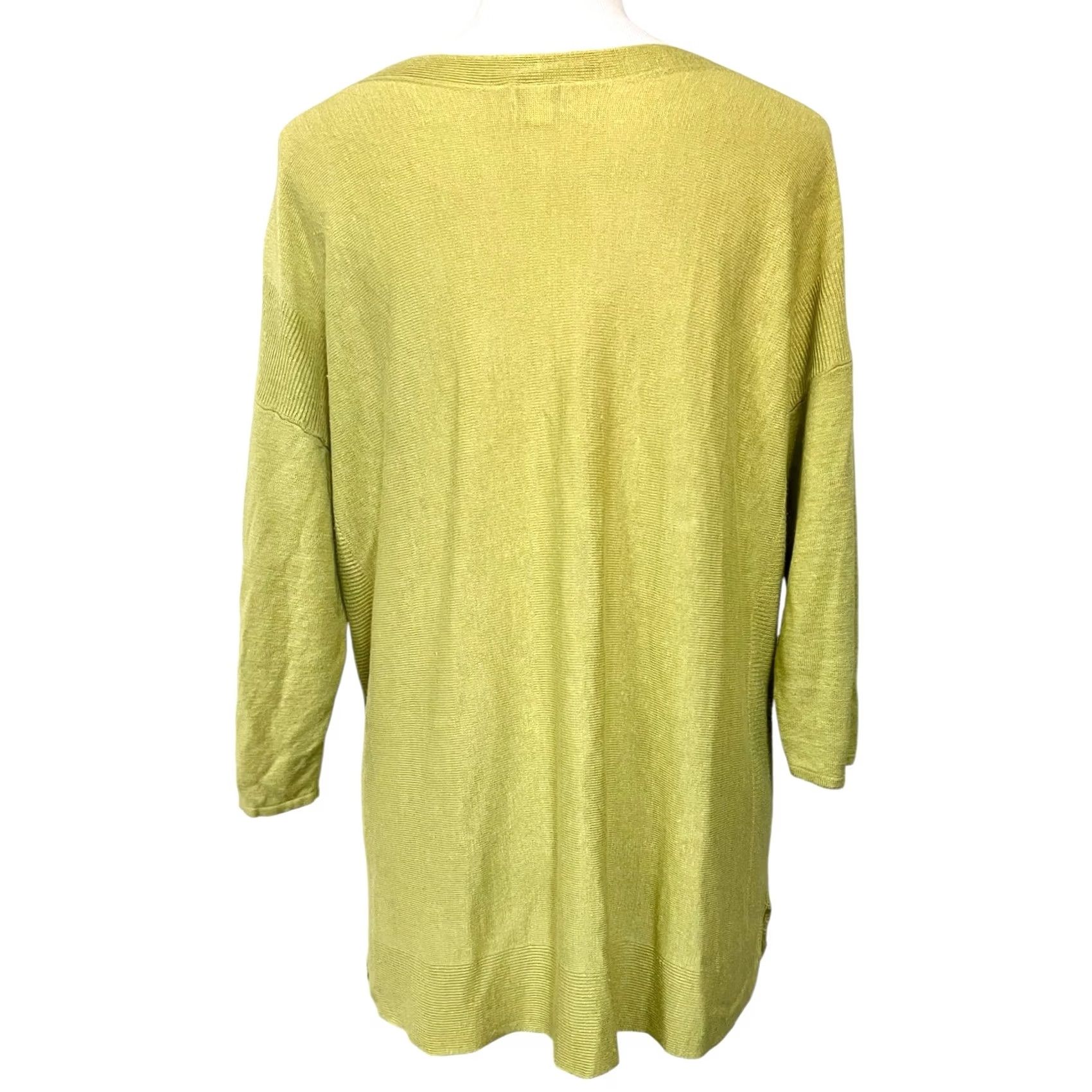 J. Jill VINTAGE J Jill Tunic Sweater Linen Blend Light Green 3/4 Sleeve Casual Knit Women’s Sz L Size L / US 10 / IT 46 - 4 Thumbnail