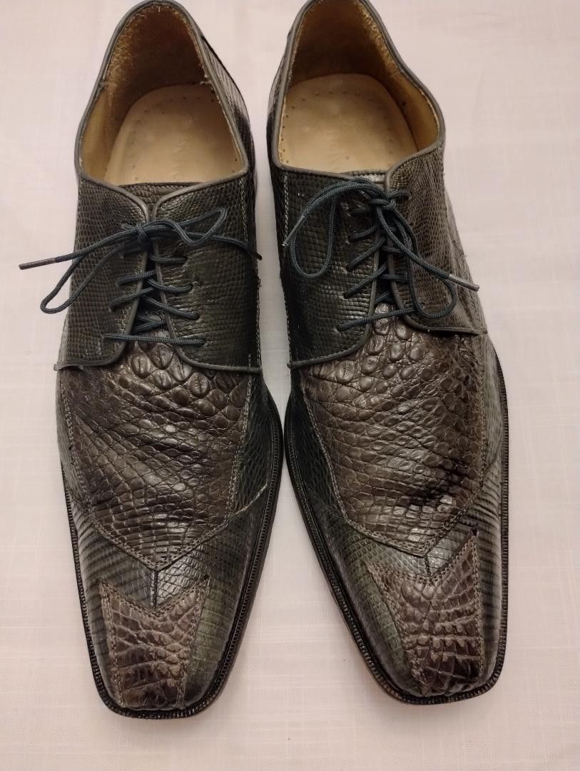 Belvedere Matteo Black Genuine Crocodile Dress Shoe