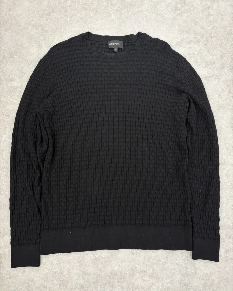 Emporio Armani 2000s Emporio Armani Black Woven Wool Sweater Size US S / EU 44-46 / 1 - 1 Thumbnail