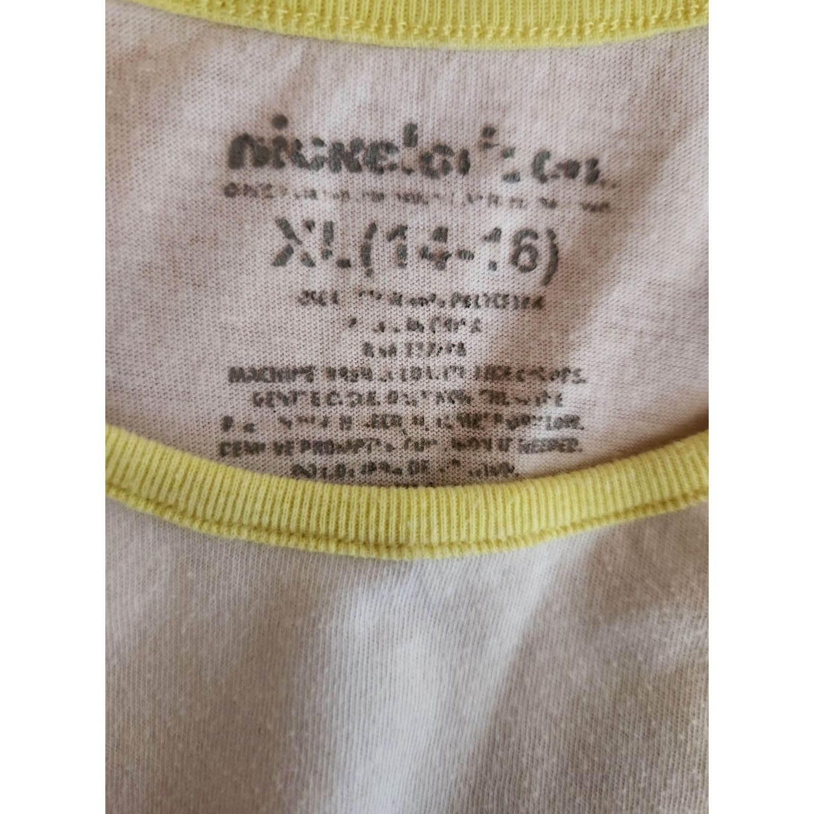 Nickelodeon Nickelodeon SpongeBob SquarePants T-Shirt Juniors XL Long Sleeve Yellow White Round Neck Casual Shirt Womens Size XL / US 12-14 / IT 48-50 - 2 Thumbnail