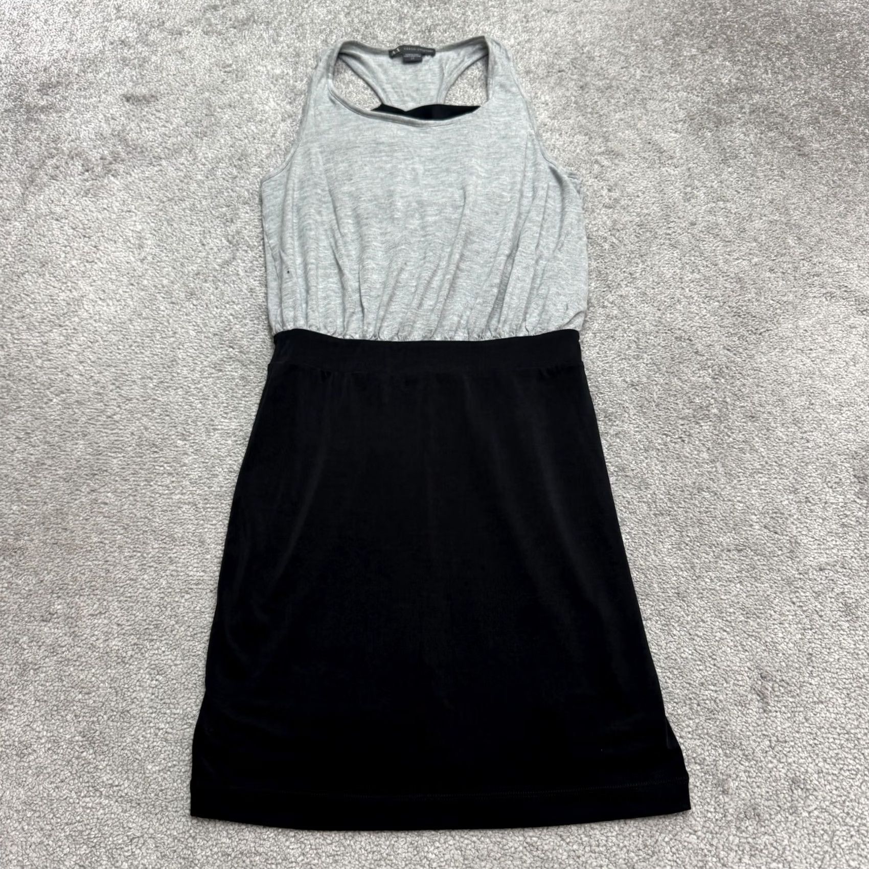 Armani Exchange Armani Exchange Colorblock Racerback Mini Dress Womens Small Gray Black Casual Size S / US 4 / IT 40 - 2 Thumbnail