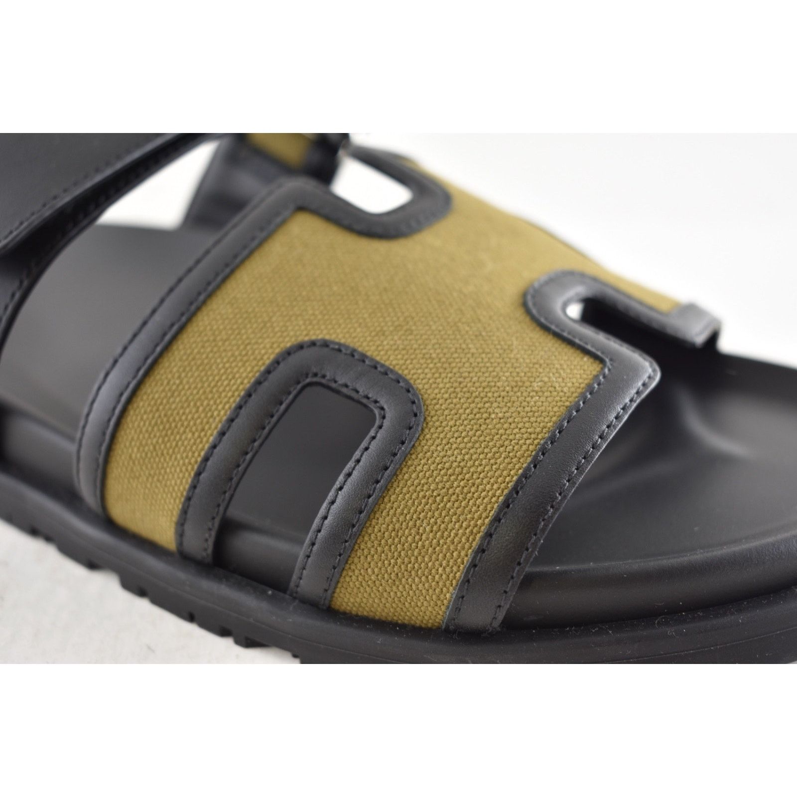 Hermes Hermes Chypre Sandal Mens Black Canvas Cargo Flat 45 12 Size US 12 / EU 45 - 7 Thumbnail