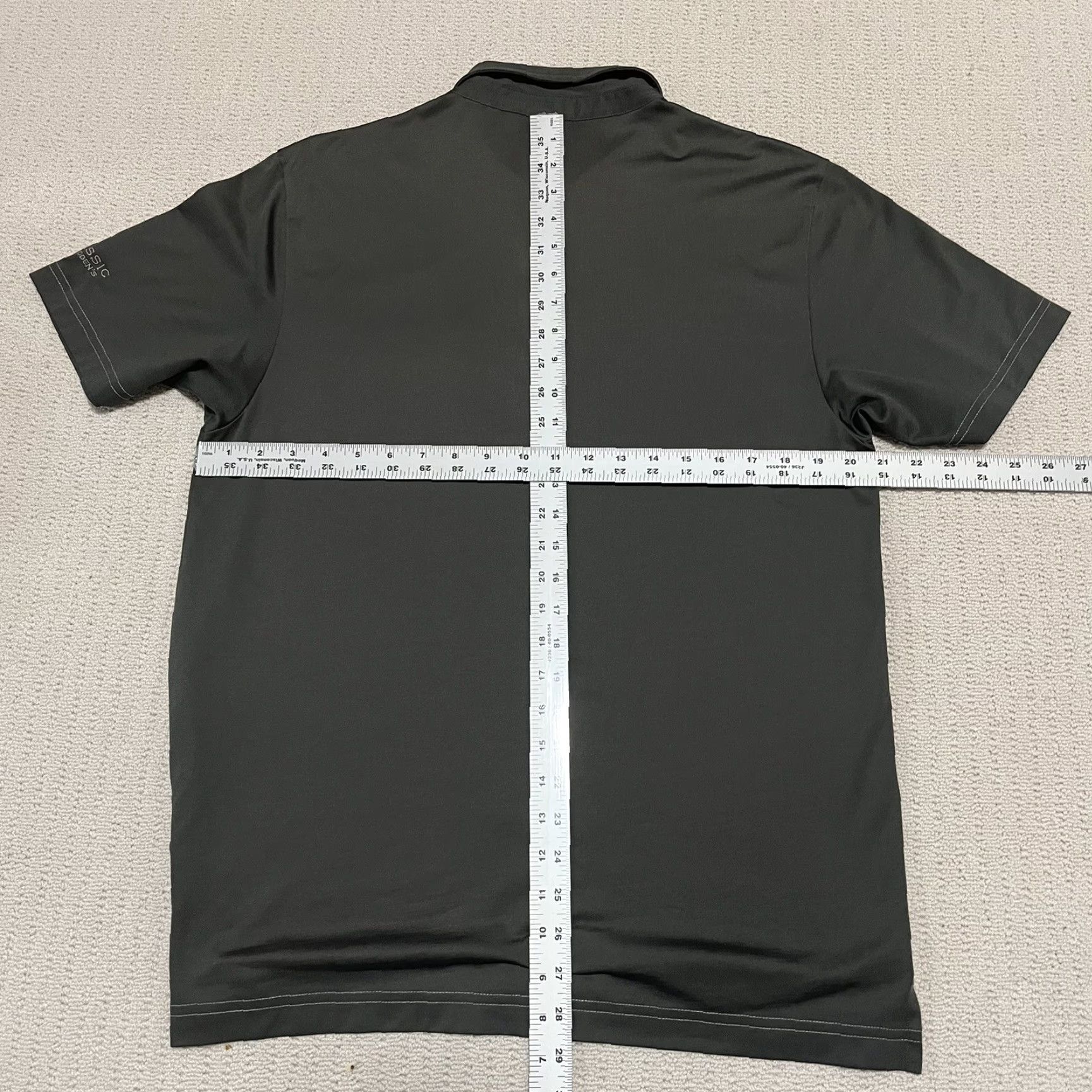 TravisMathew Travis Mathew Golf Shirt Polo Men's Large Gray Stripe Pocket Stretch Performance Size US L / EU 52-54 / 3 - 7 Thumbnail