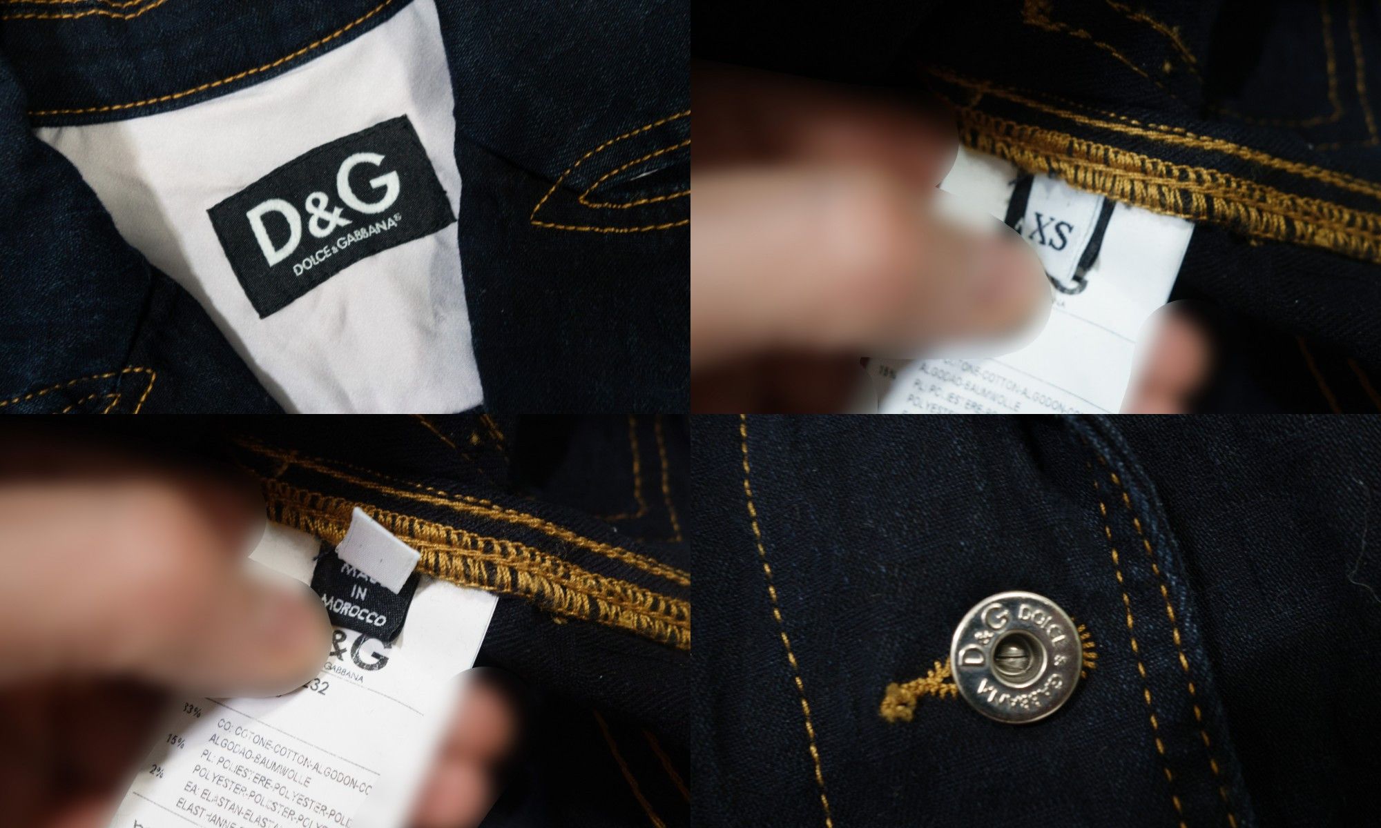 Dolce & Gabbana Y2K D&G Monogram Fitted Denim Jacket Blazer Size XS / US 0-2 / IT 36-38 - 9 Thumbnail