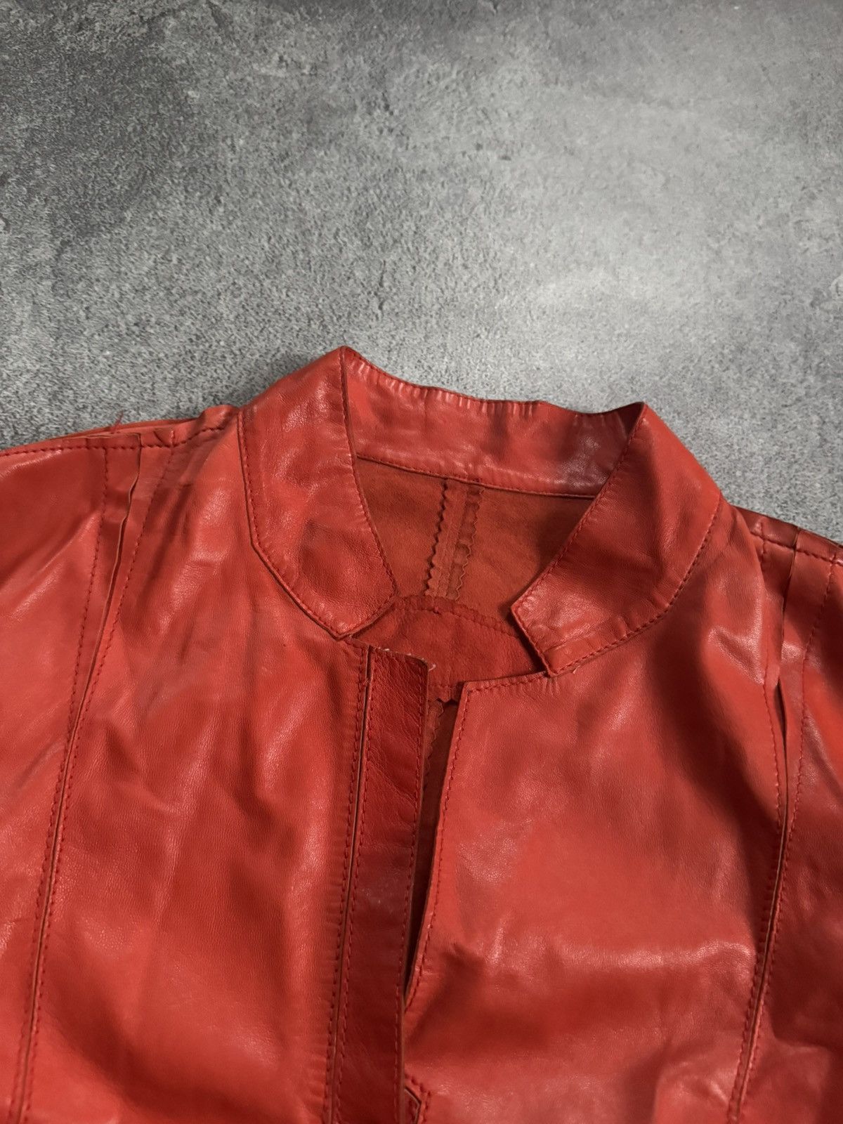 Genuine Leather Sylvie Schimmel 40size france 🇫🇷 leather Avantgarde jacket Size M / US 6-8 / IT 42-44 - 4 Thumbnail