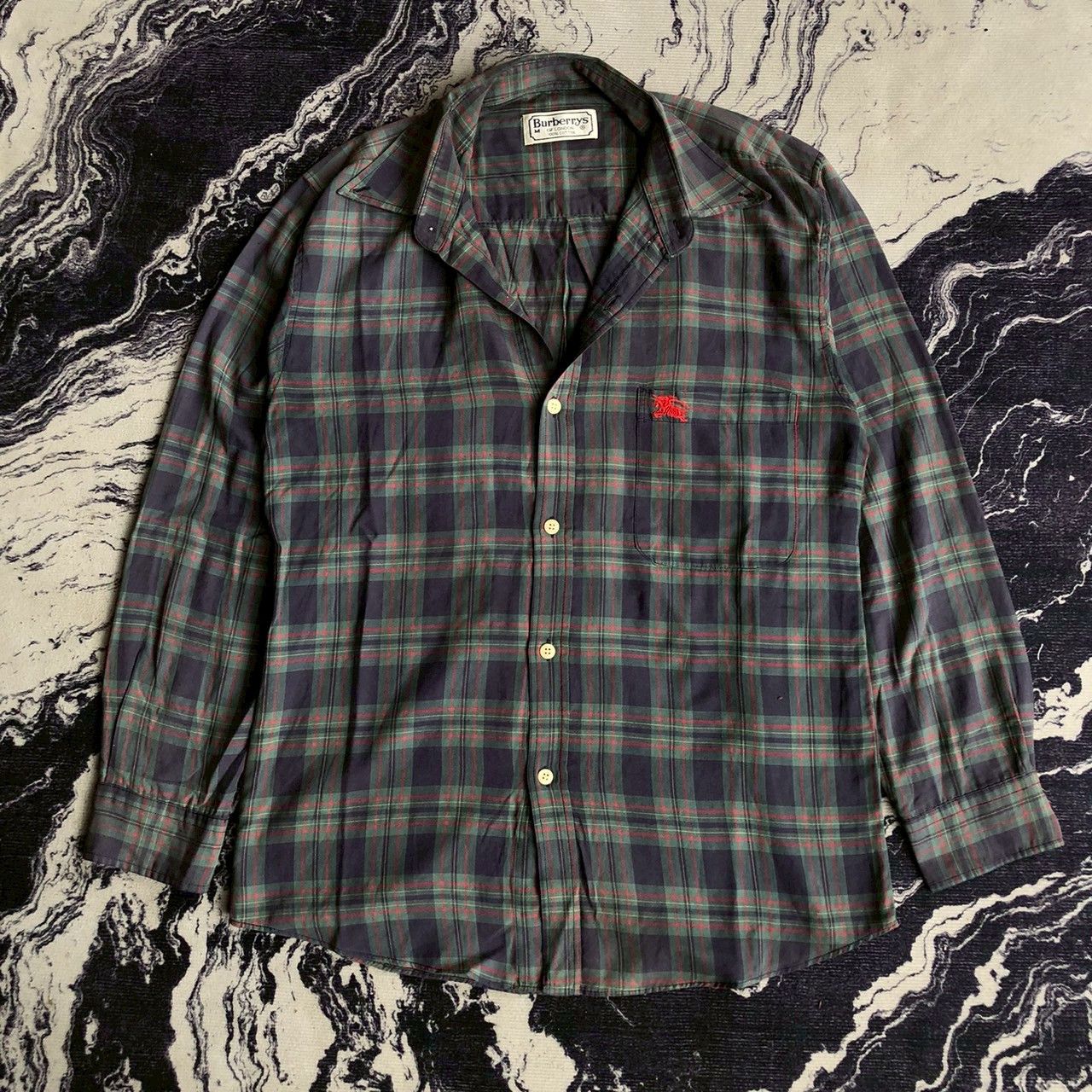 Burberry × Vintage Vtg 90s Burberrys Nova Check Button Ups Shirt