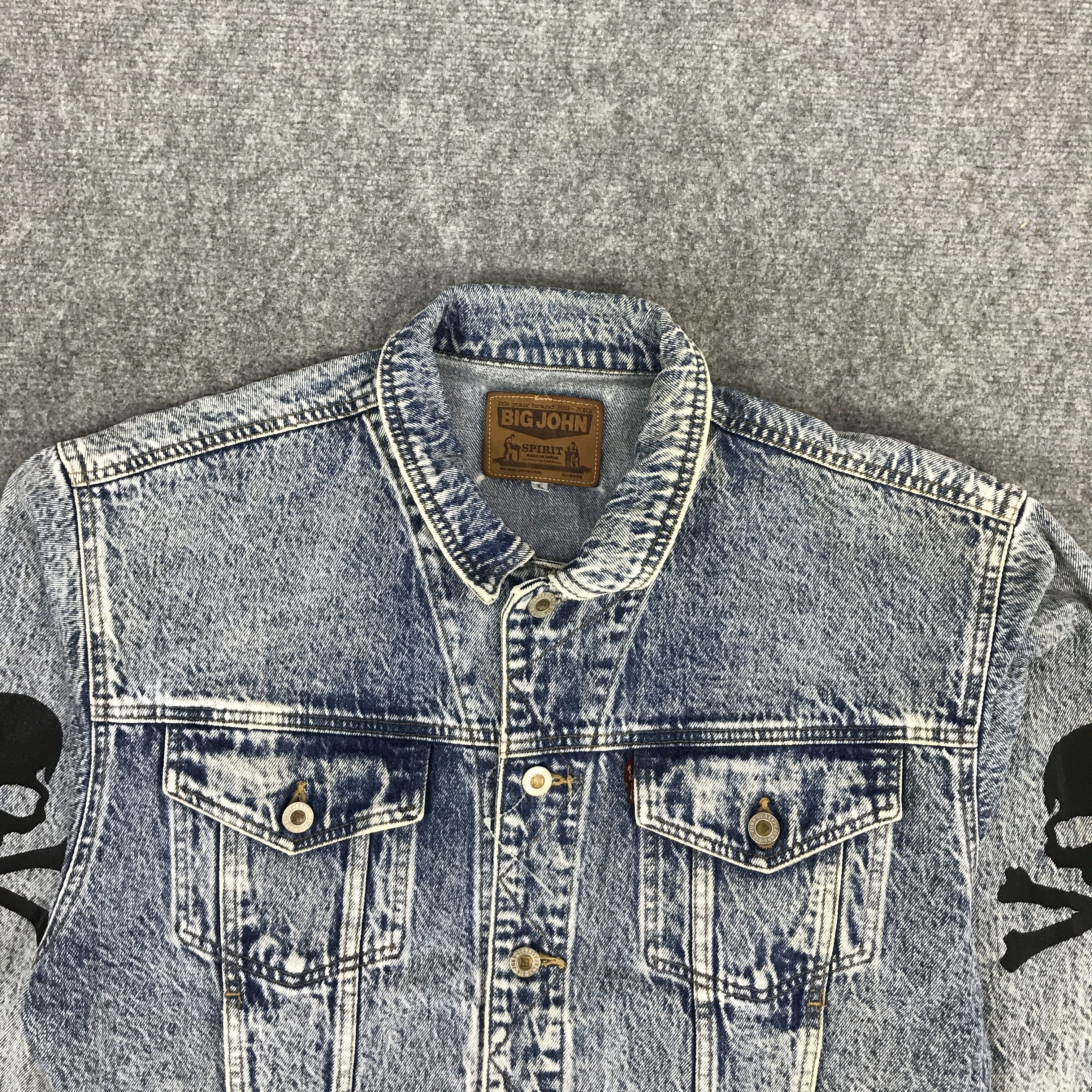 Big John × Vintage BIG JOHN DENIM BUTTON ART SKULL JACKET Size US L / EU 52-54 / 3 - 3 Thumbnail
