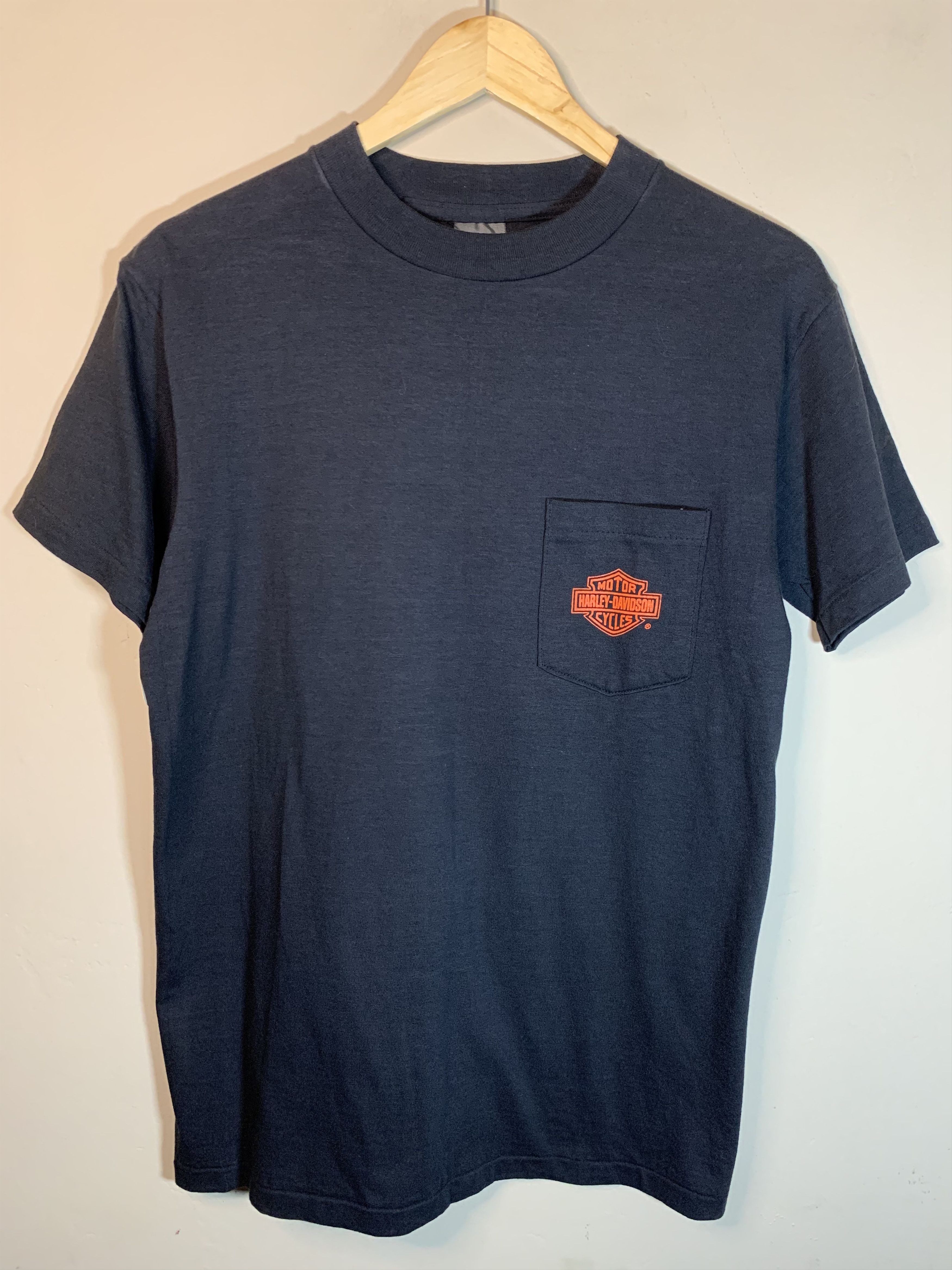 Harley Davidson RARE Vintage 80s 3D Emblem Harley Davidson Oceanside T-Shirt Size US M / EU 48-50 / 2 - 2 Thumbnail