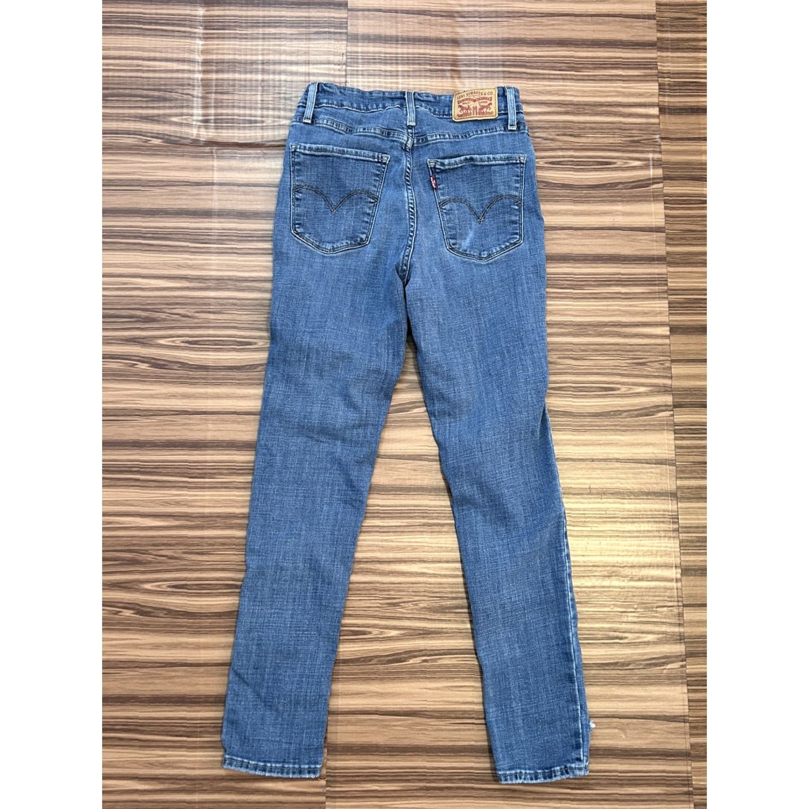 Levi's Levi's 721 High Rise Skinny Jeans Womens 27 Blue Denim 28in Inseam 5-Pocket Stretch Cotton Elastane Regular Size Type Regular Size 27" / US 4 / IT 40 - 2 Thumbnail
