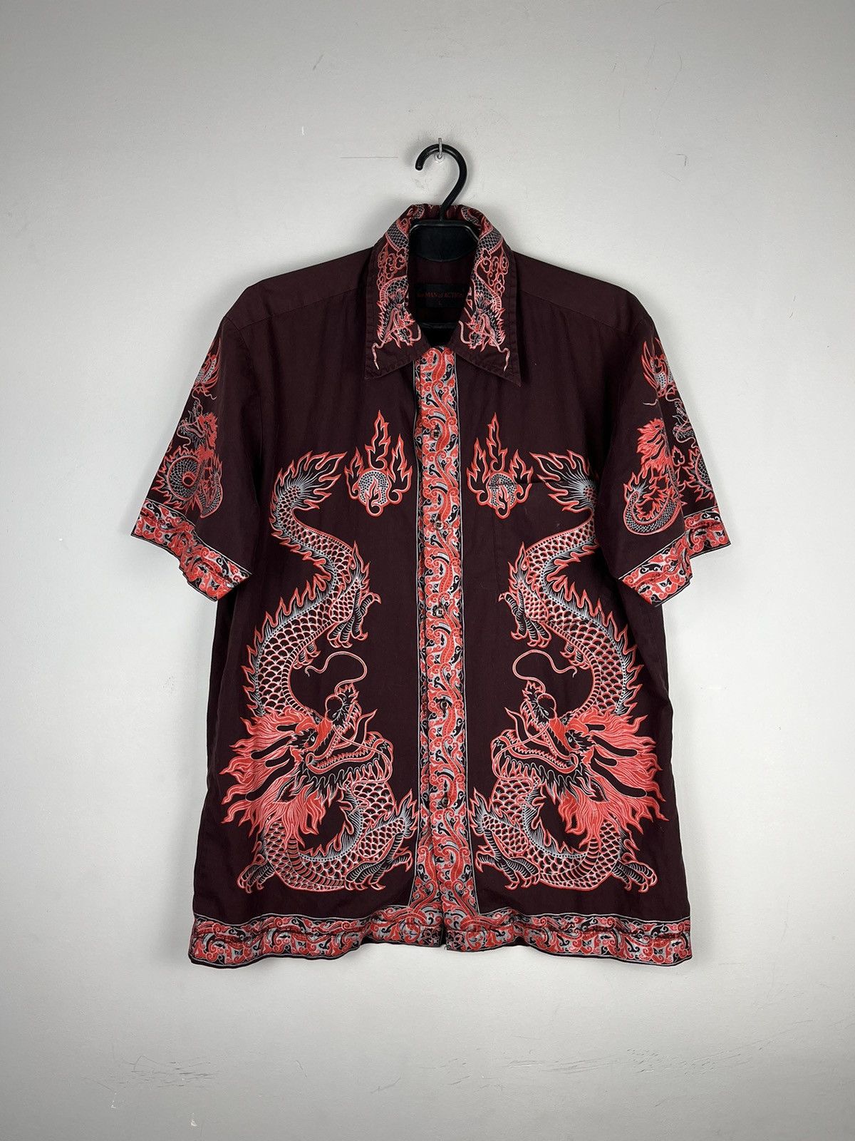 Japanese Brand Vintage Dragon All Over Print Button Up Short Sleeve Shirt Size US L / EU 52-54 / 3 - 1 Thumbnail