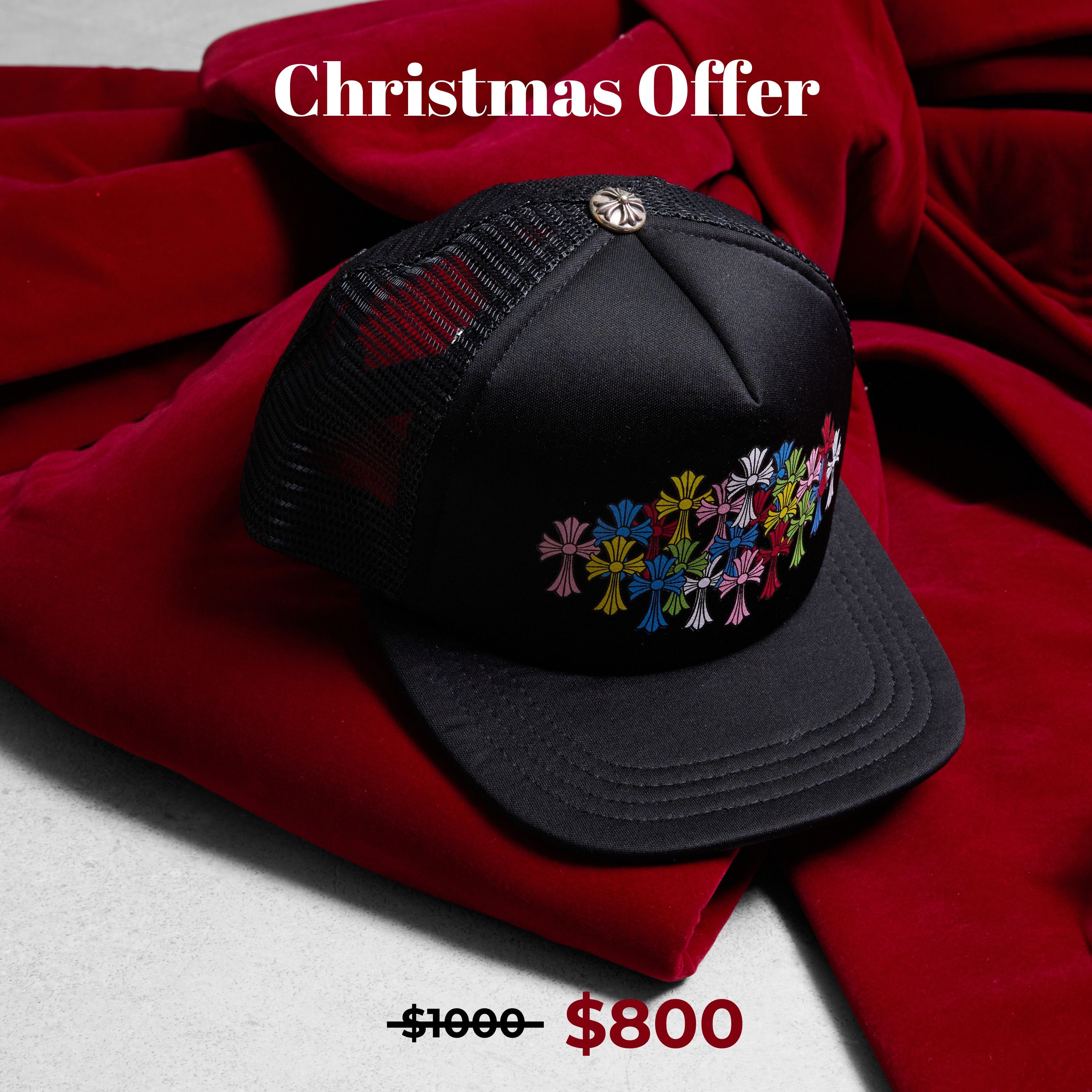 Chrome Hearts Chrome hearts BLACK multi cemetery trucker hat