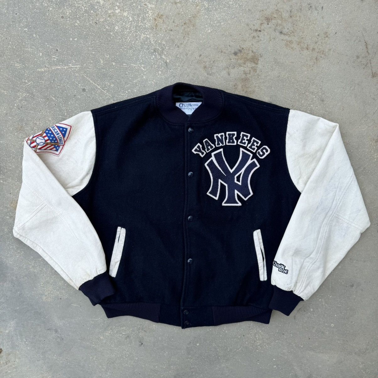 Chalk Line Vintage 90’s New York Yankees x Chalk Line Varsity Jacket Size US XL / EU 56 / 4 - 1 Thumbnail