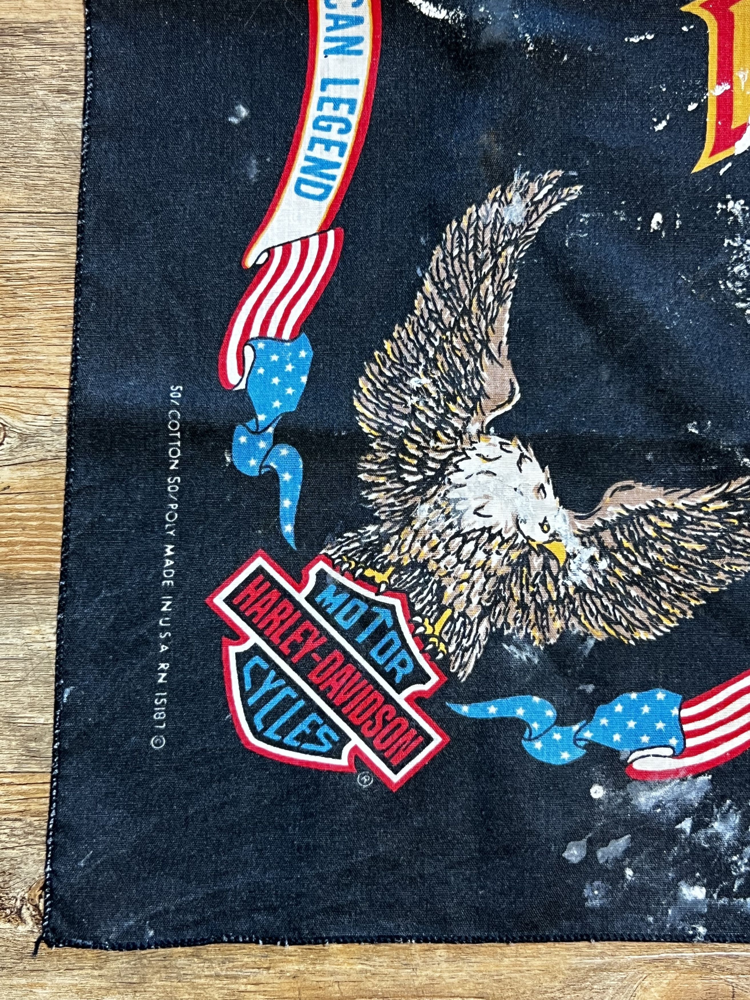 Harley Davidson Vintage 80s Official Harley Davidson American Legend Bandana Size ONE SIZE - 4 Thumbnail