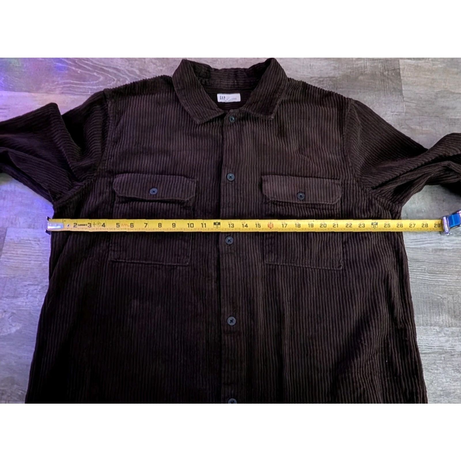 Gap Gap Corduroy Overshirt Mens XL Thick Wale Cord Brown Button Up EUC Size US XL / EU 56 / 4 - 7 Thumbnail