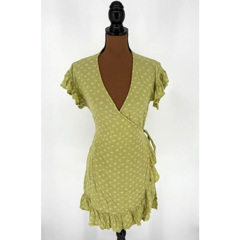 Billabong Billabong Green and White Wrap and Roll Wrap Dress Size M / US 6-8 / IT 42-44 - 1 Thumbnail
