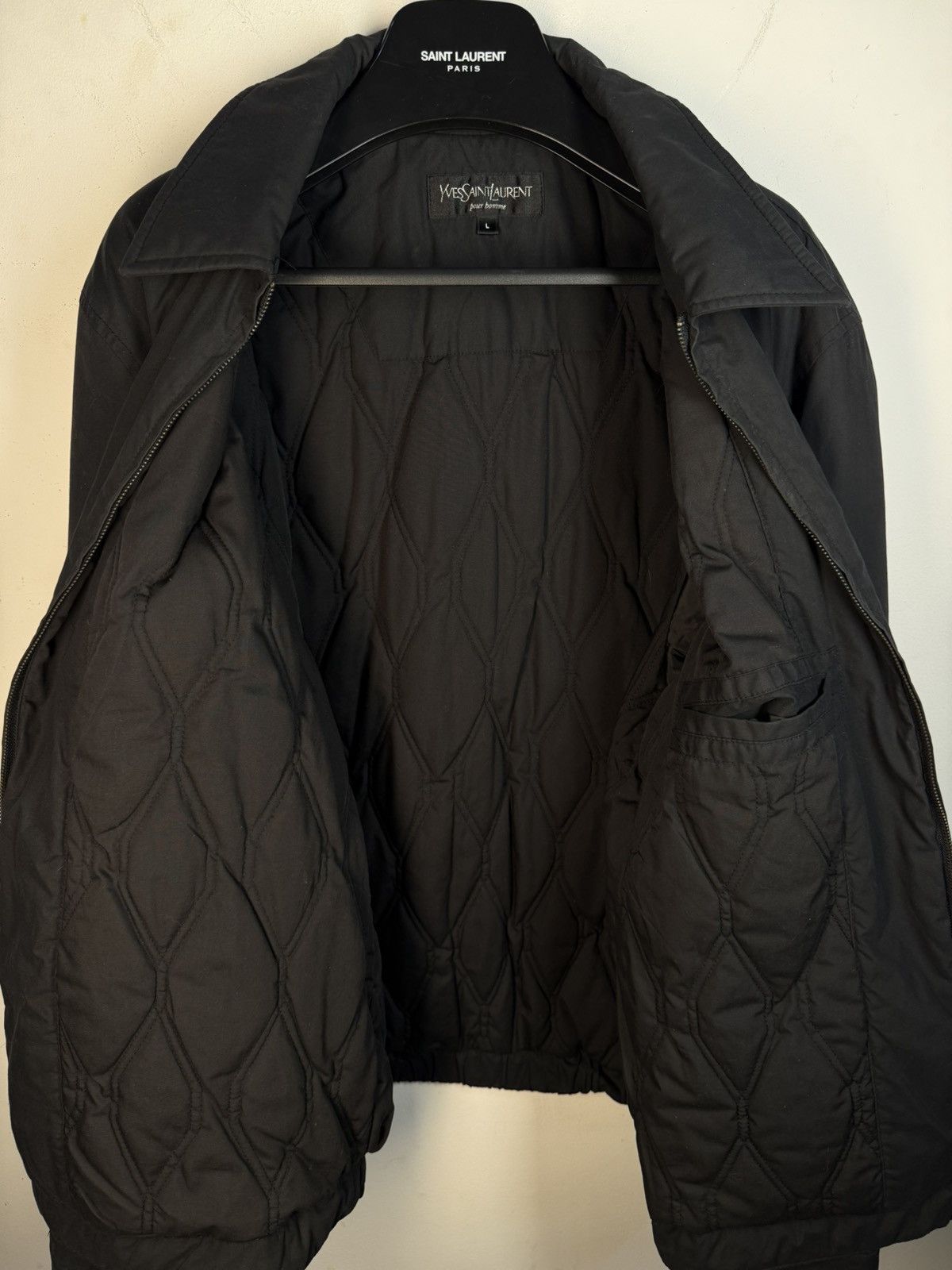 Yves Saint Laurent Black YSL Jacket Warmed Bomber Quilted Vintage Y2k zip up Size US L / EU 52-54 / 3 - 8 Thumbnail