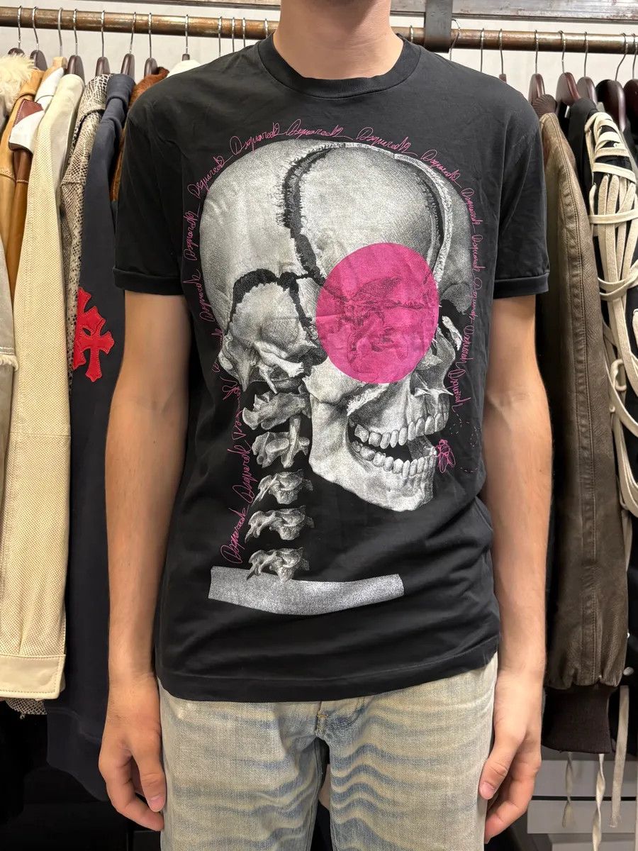 Dsquared2 AW2016 Dsquared2 Skeleton Pink Love Black T-Shirt Size US S / EU 44-46 / 1 - 2 Thumbnail