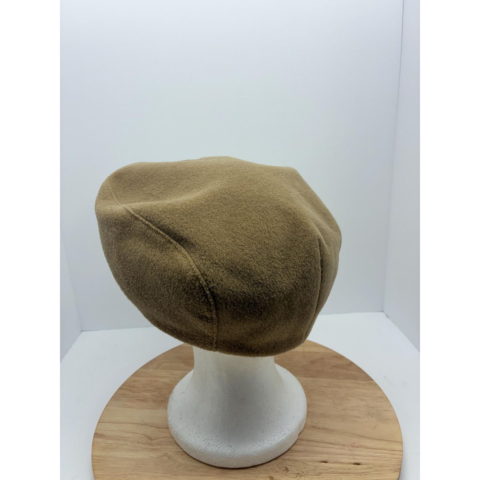 Other Vintage Wool Newsboy Cap Made in USA, Camel Brown 7 1/2 Size ONE SIZE - 7 Thumbnail