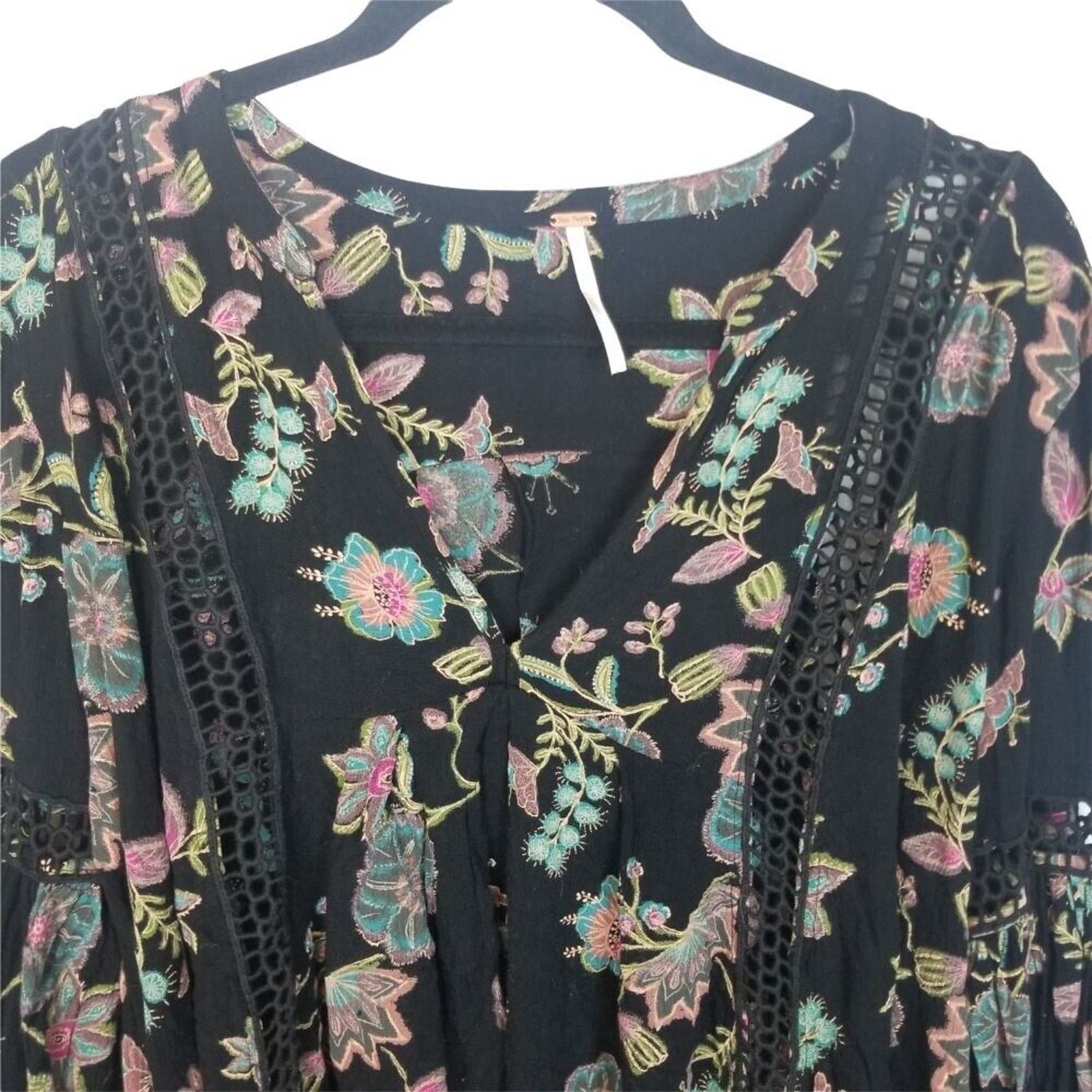 Free People Free People Just The Two Of Us Floral Tunic S Peasant Boho Size S / US 4 / IT 40 - 3 Thumbnail