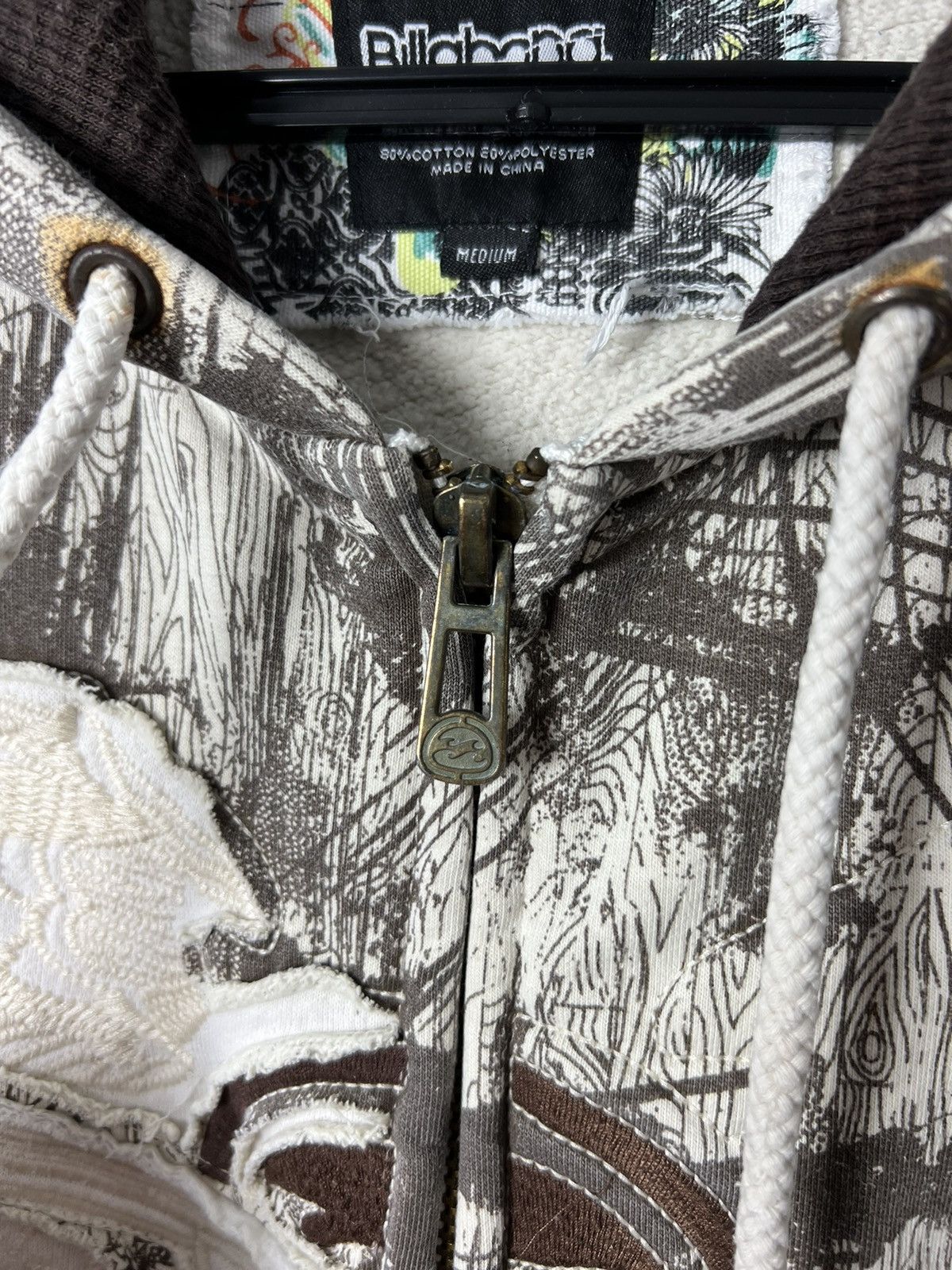Billabong Vintage 90s Billabong All Over Printed Zip Up Hoodie Size US M / EU 48-50 / 2 - 8 Thumbnail
