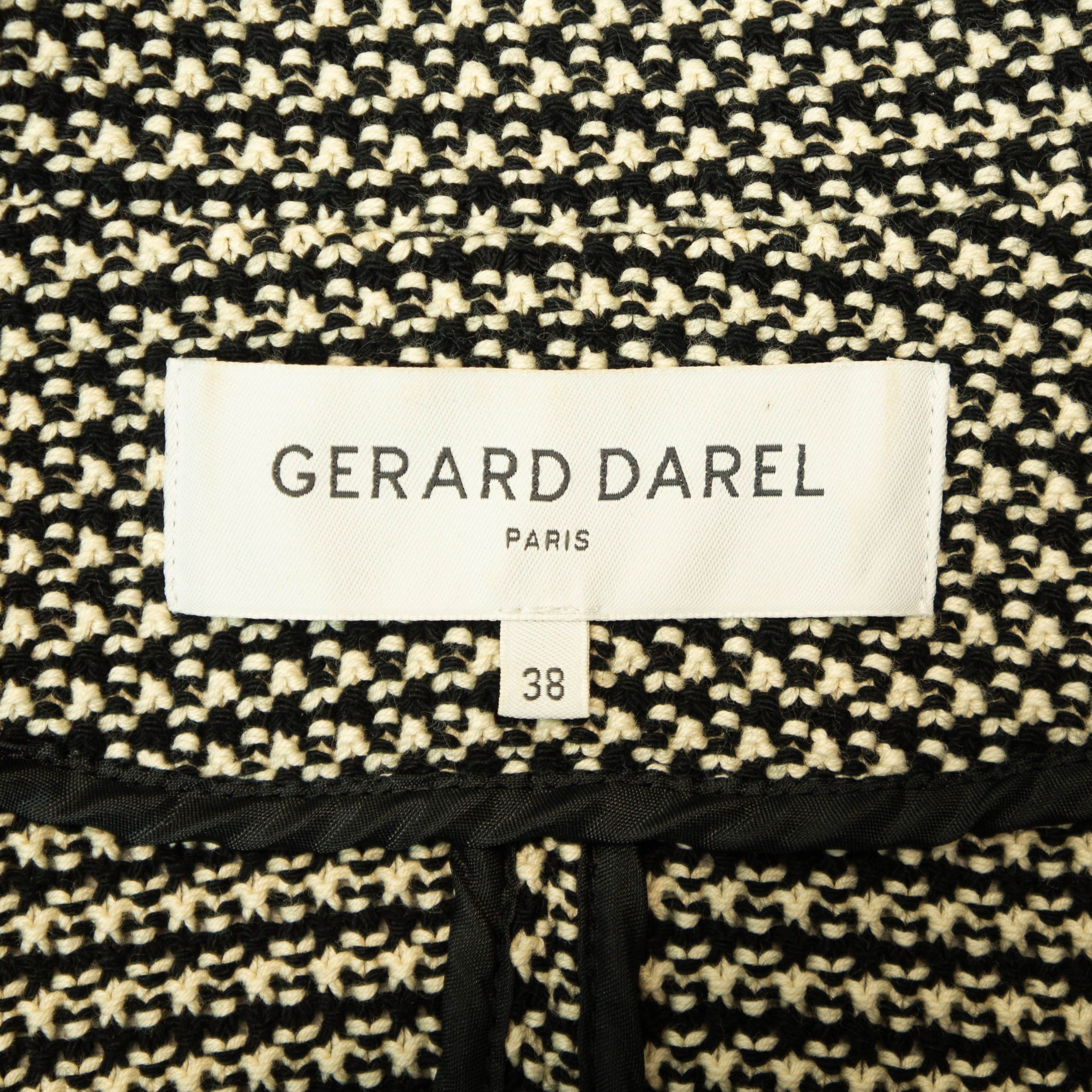 Gerard Darel GERARD DAREL Black White Blazer Jacket Size M / US 6-8 / IT 42-44 - 7 Thumbnail